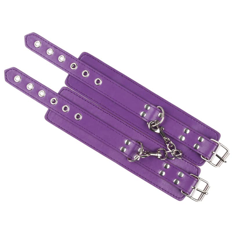 Adjustable Leather Wrist Handcuffs Bracelet & Satin Sleep Eye Mask Set - Role Play, Exercise Bands, Cosplay Accessories for Halloween, BDSM, and Bedroom Bondage Scenes