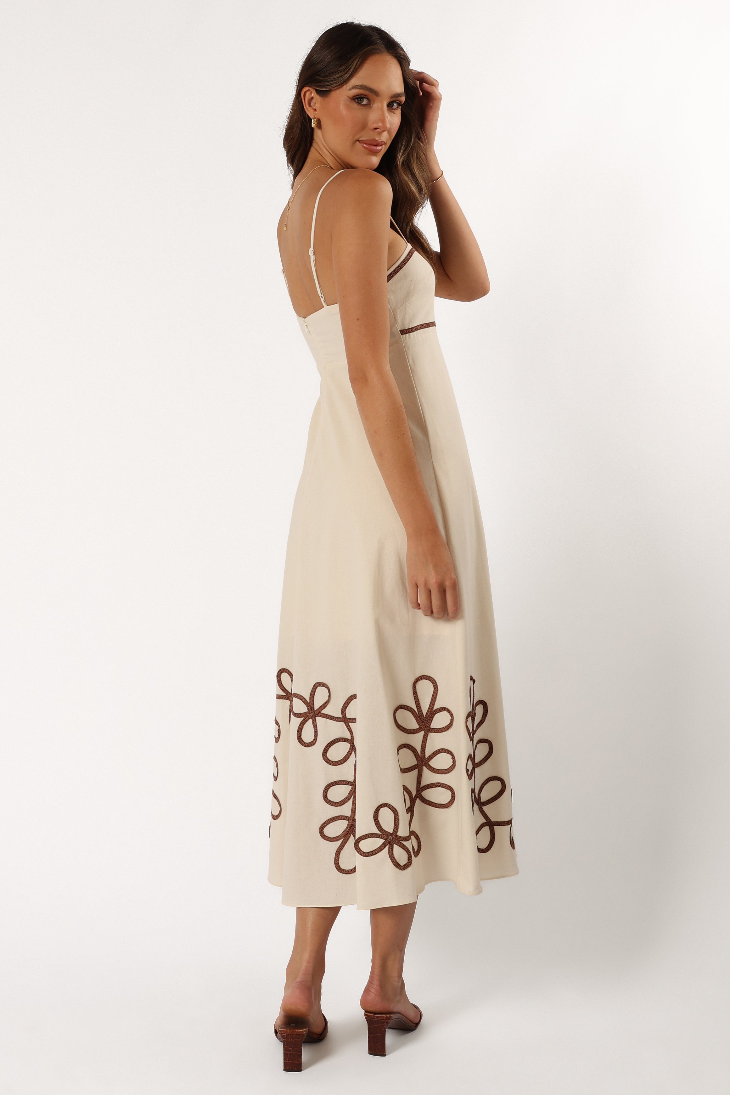Charlotte Maxi Dress in Beige - Elegant Flowy Long Dress for Women | Perfect for Summer, Beach, Weddings & Casual Outings