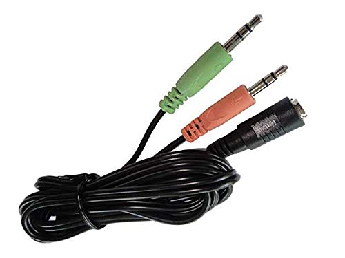 6FT PC Splitter Cable - 3.5mm to Dual 3.5mm Adapter for Astro A10/A40, Sennheiser, SteelSeries, Turtle Beach Gaming Headsets | Headset to PC Audio Splitter for Gaming, Streaming & Conference Calls