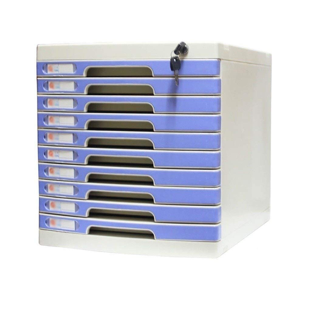 10-Layer Flat File Cabinet with Lock & Blank Labels - Multi-Drawer Storage Organizer for Office Supplies, Documents & Artwork - Perfect for Home Office, School & Professional Workspaces