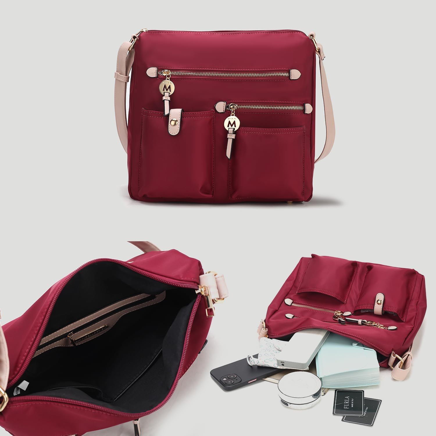 MKF Collection Women's Crossbody Bag - Nylon Pocketbook Handbag with Zipper, Shoulder Purse by Mia K | Perfect for Work, Travel & Everyday Use