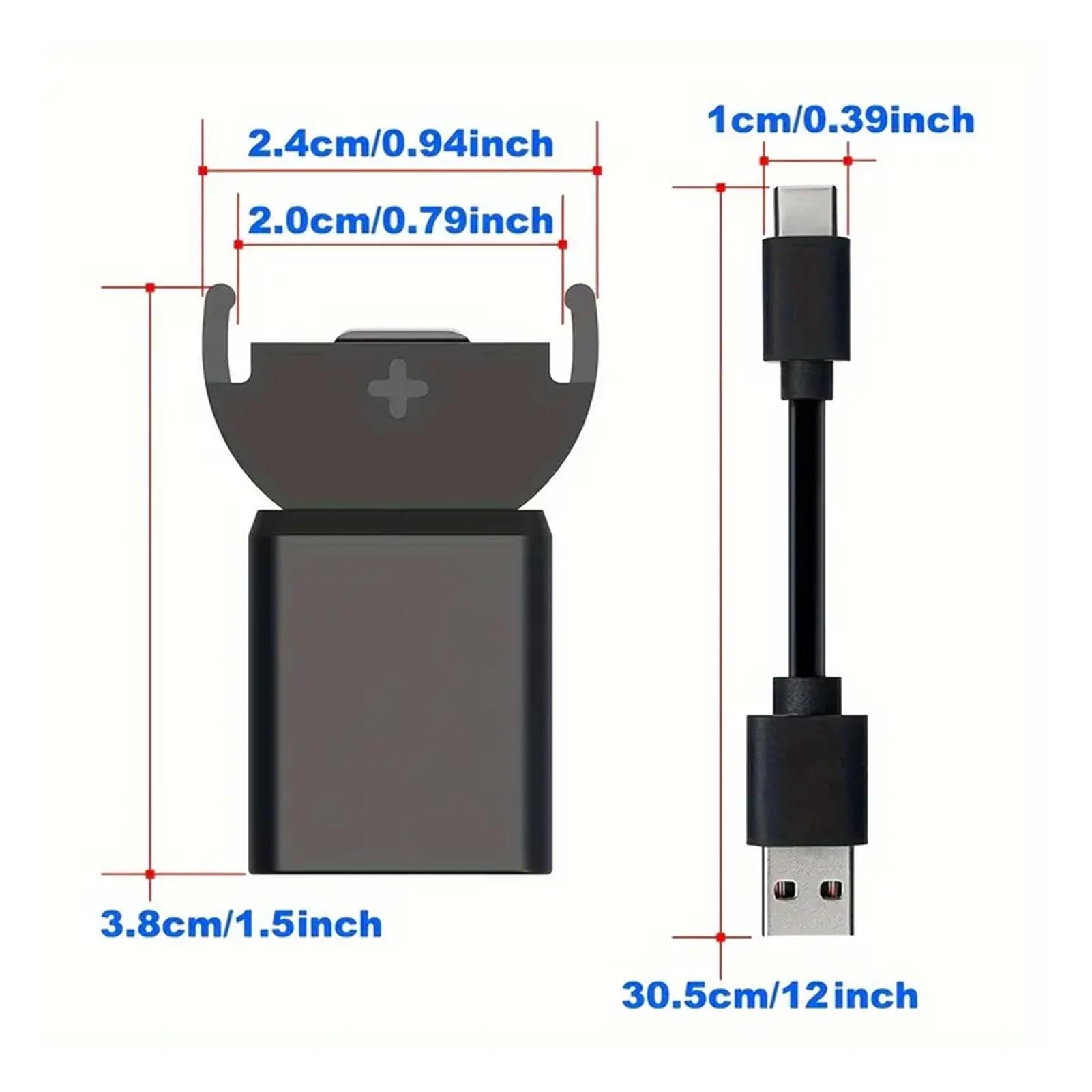 USB Coin Battery Charger with LED Light for Home & Travel