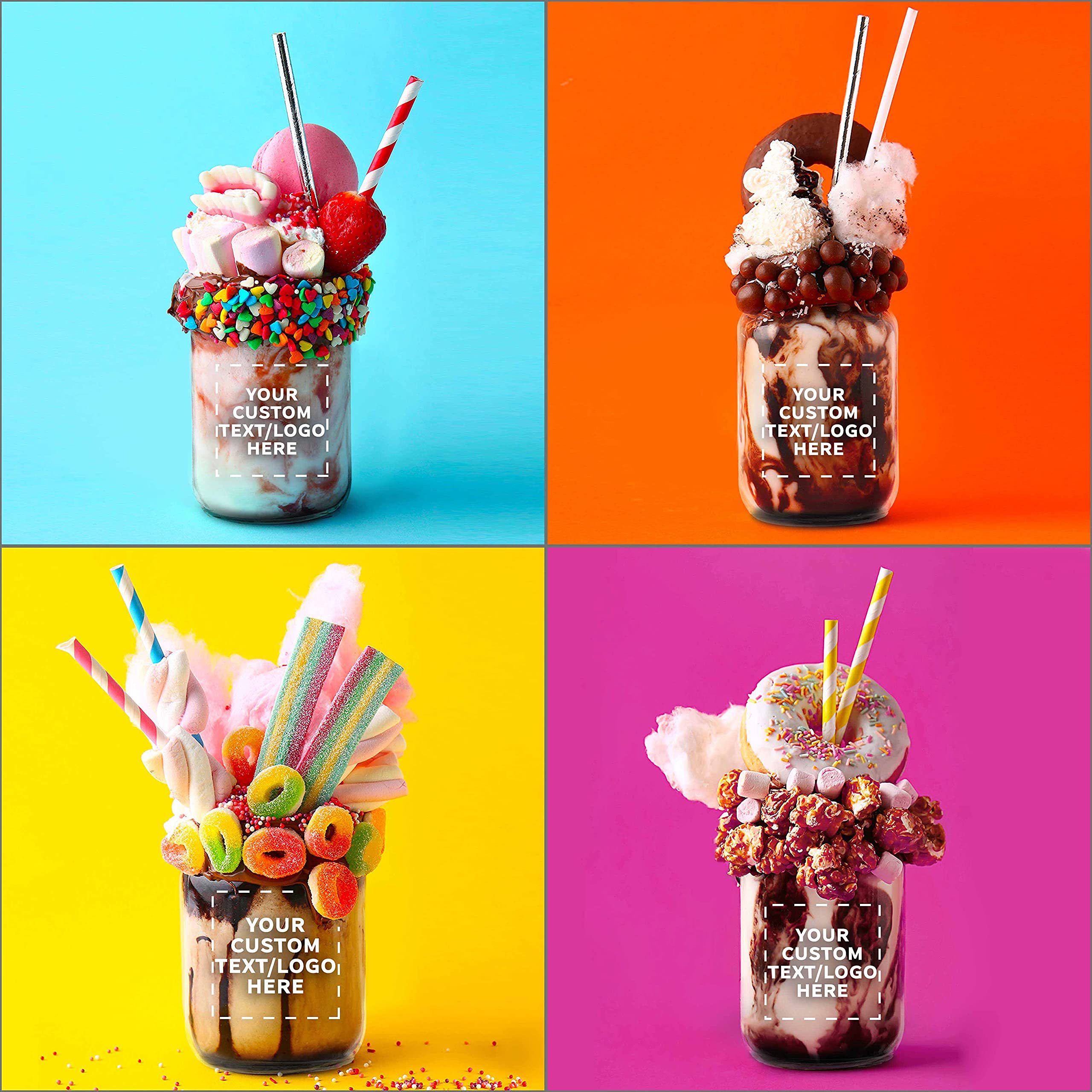 Customized 12 oz Mason Jars Bulk Pack - Set of 50 Glass Jars with Lids for Food Storage, DIY Crafts, Wedding Favors & Party Decor - Perfect for Overnight Oats, Candies, Spices, Pickling, Beverages & Home Organization