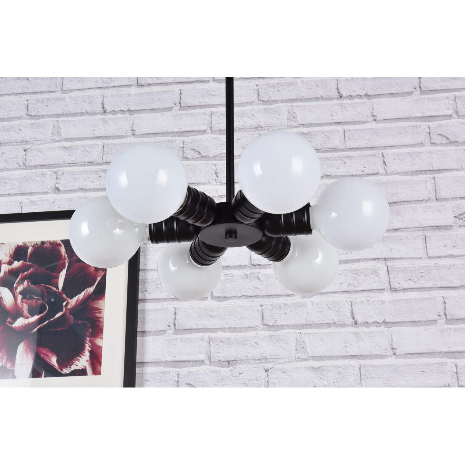 Reyes 6-Light Black Modern Pendant Lighting Fixture - Perfect for Dining Room, Kitchen Island, or Entryway Decor