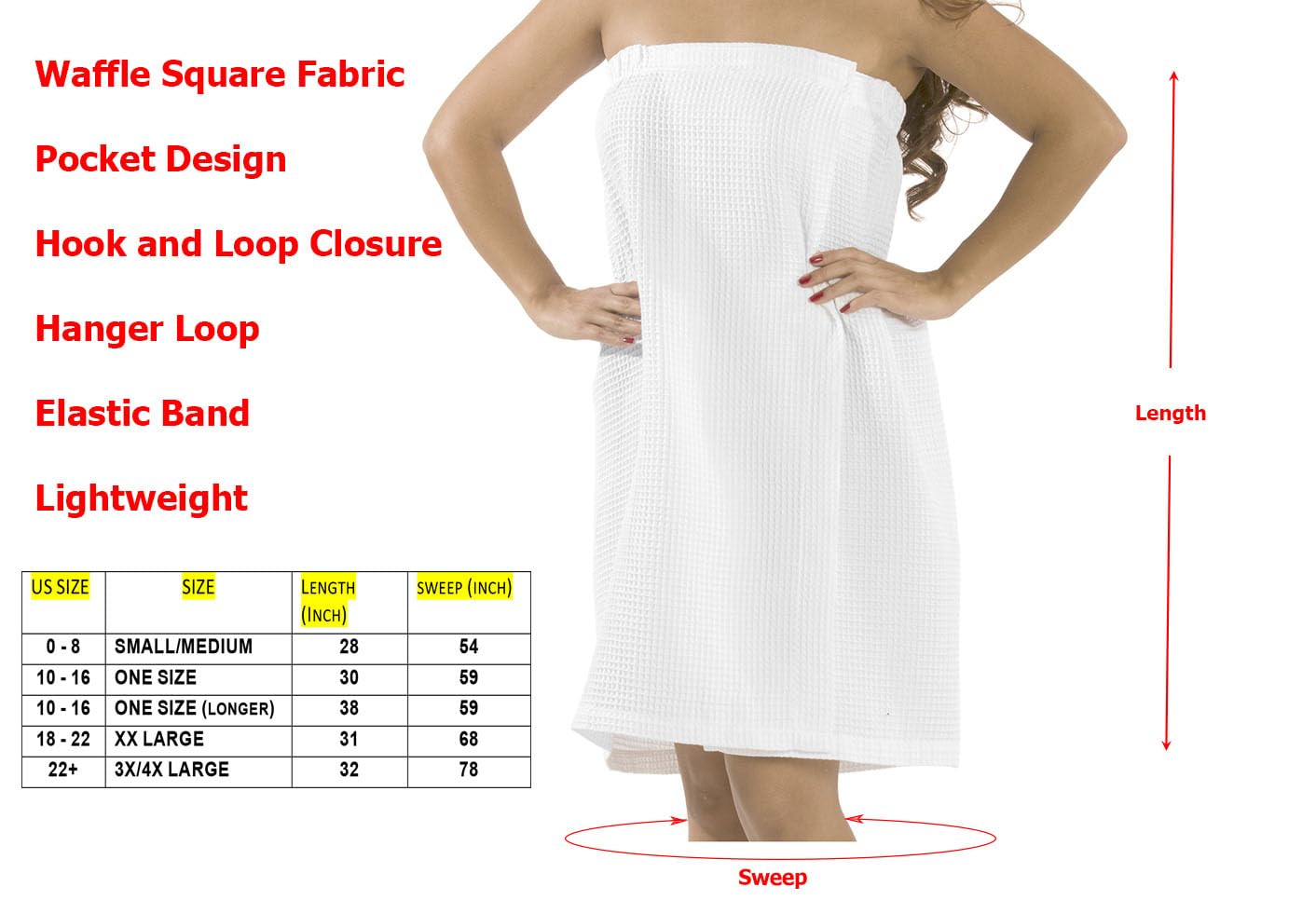 Women's Lightweight Waffle Bathrobe - Soft Spa Shower Wrap for Ladies | Perfect for Post-Shower, Poolside & Relaxation at Home
