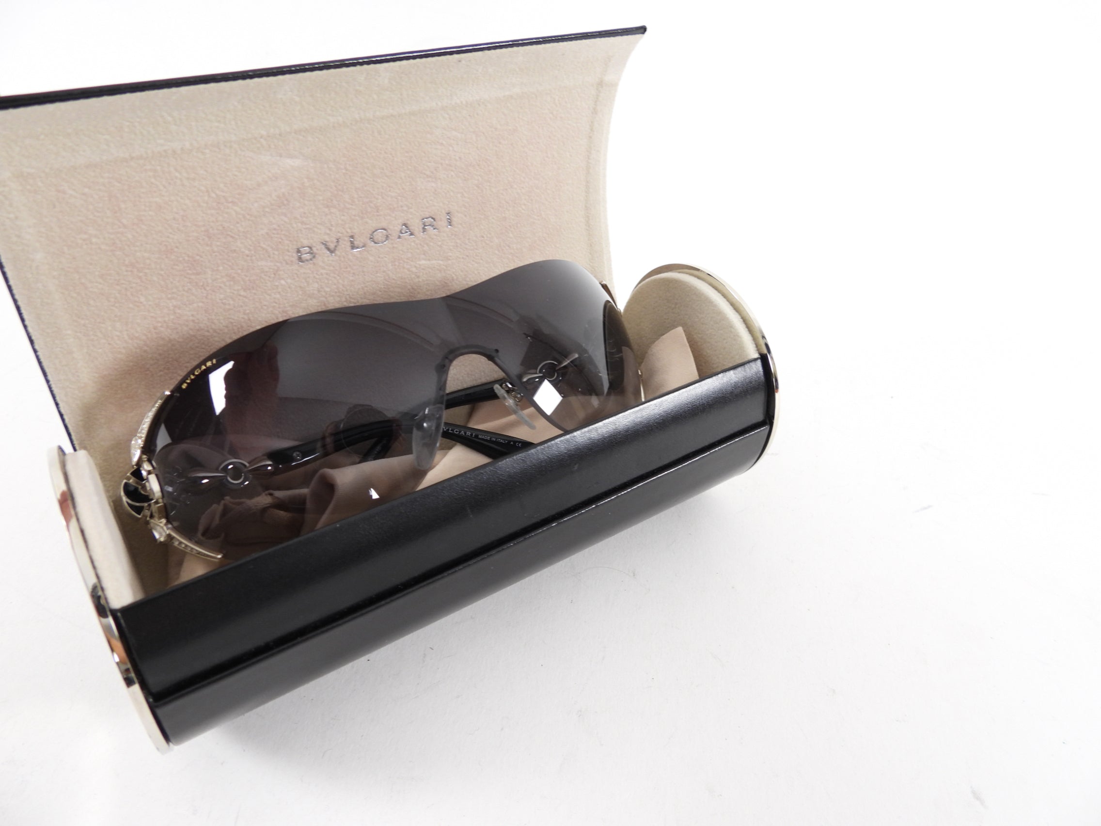 Bvlgari 6039 Swarovski Crystal Black Shield Sunglasses for Women - Luxury Designer Sunglasses with UV Protection - Perfect for Beach, Driving & Fashion Outfits