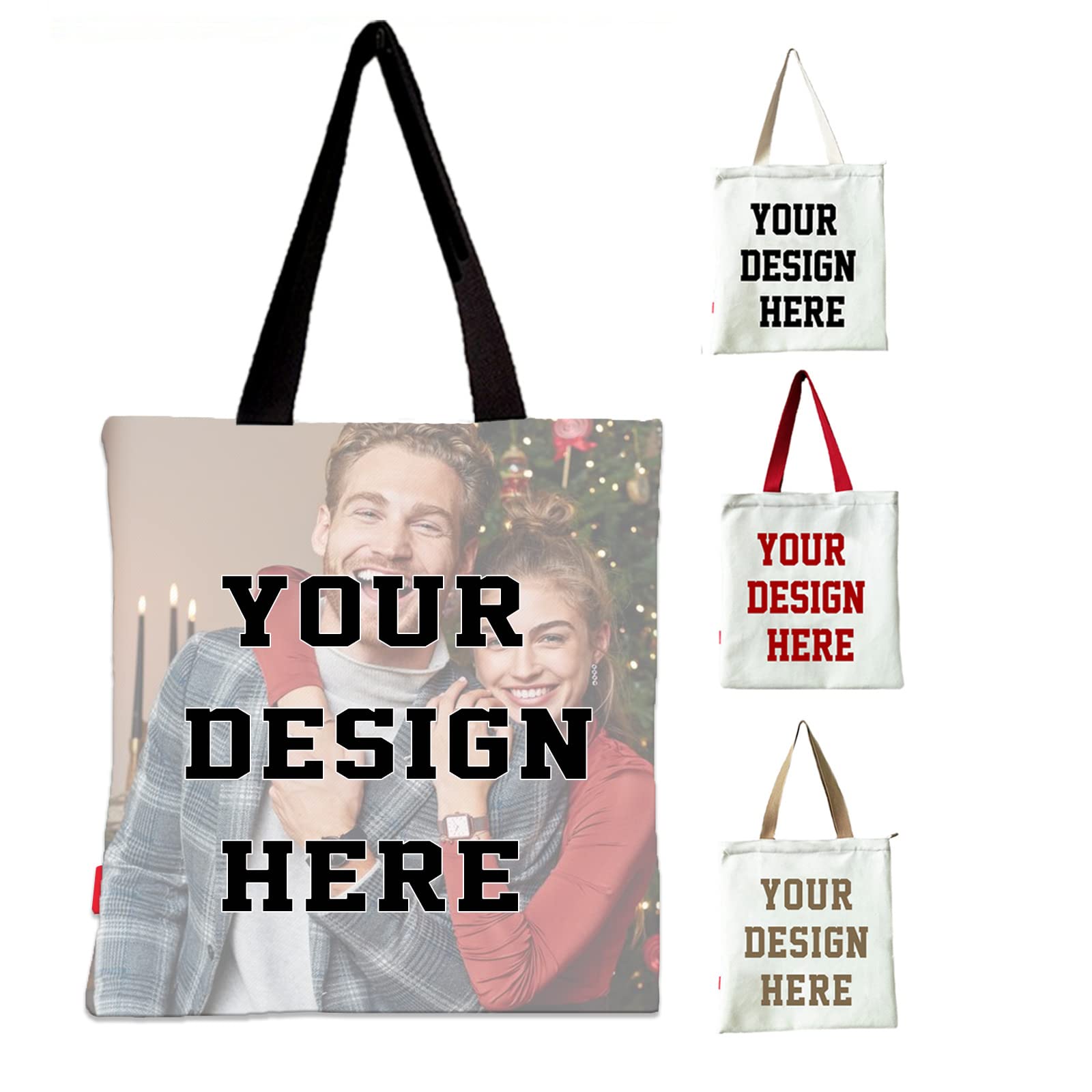 Custom Photo Tote Bag - Personalized Canvas Bag for Daily Use & Gifts