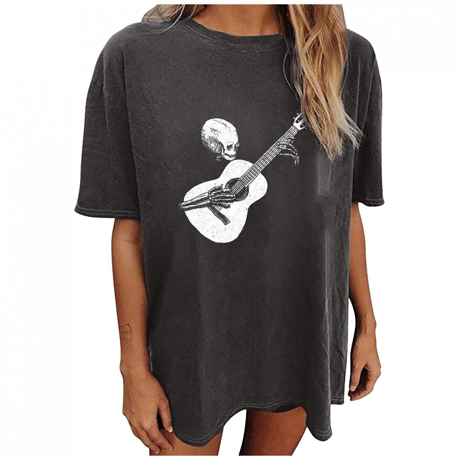 Funny Halloween T-Shirt for Women - Skull Pumpkin Printed Short Sleeve Graphic Tee - Perfect for Halloween Parties, Costume Events & Spooky Outfits