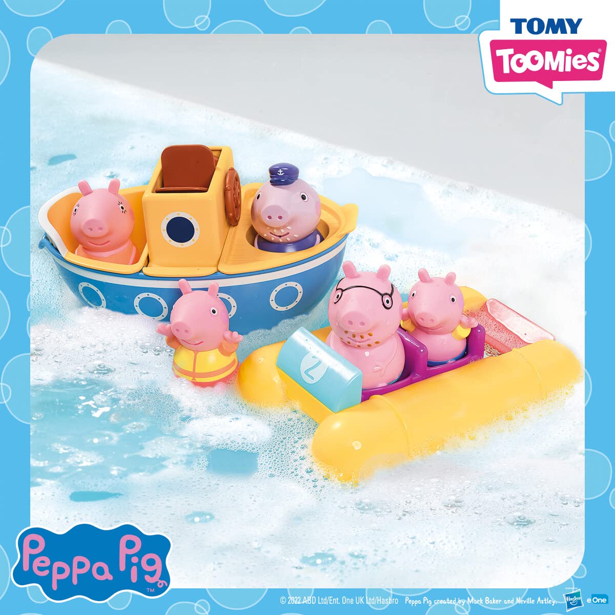 Peppa Pig Bath Toys Set - 2 Boat Toys & 5 Figures for Toddlers 18+ Months | Water Play, Bathtime Fun & Pretend Play | Perfect Gift for Kids Birthday & Christmas