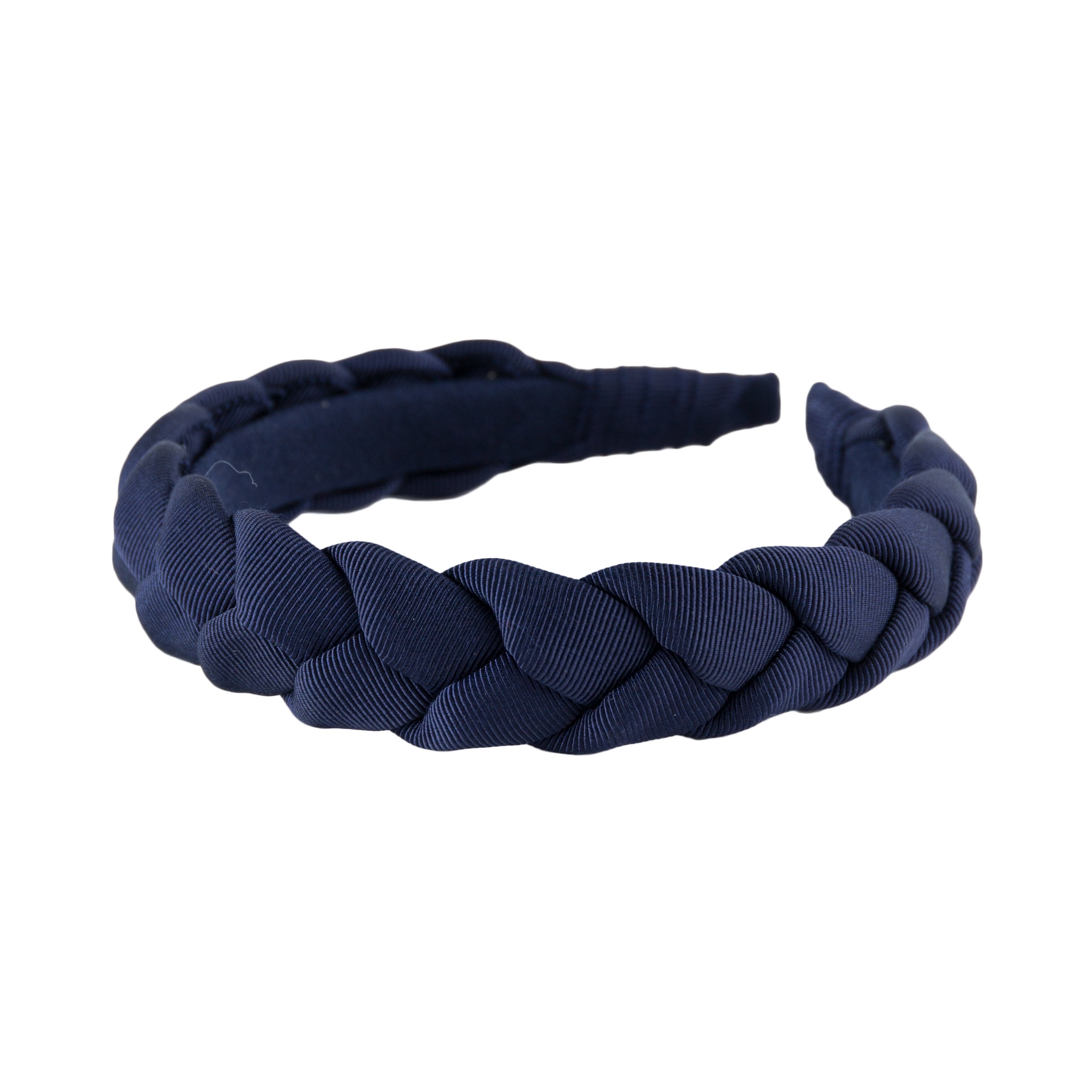 Anna Fashion Grosgrain Fabric Braided Headbands for Women - 1 Inch Wide Hair Accessories for Workout, Yoga, Running and Everyday Style