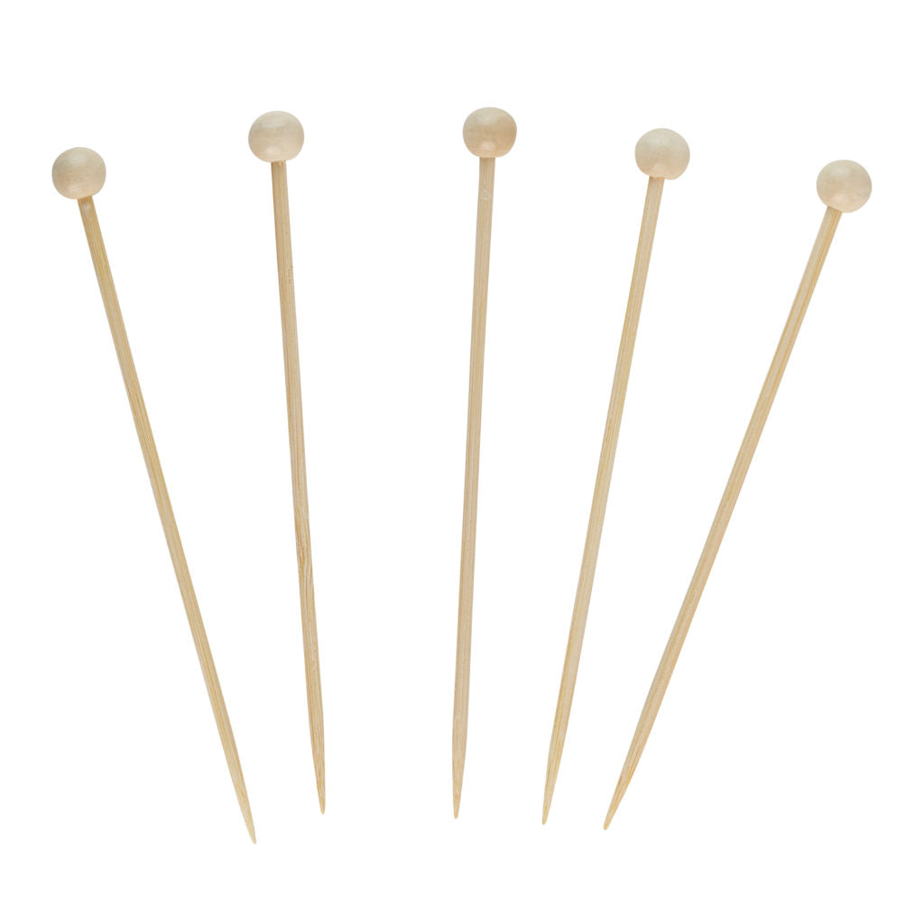 4.7 Inch Bamboo Ball Picks - 100 Count Skewers for Fruit, Cheese, Appetizers - Perfect for Party Platters, Charcuterie Boards & Catering Events