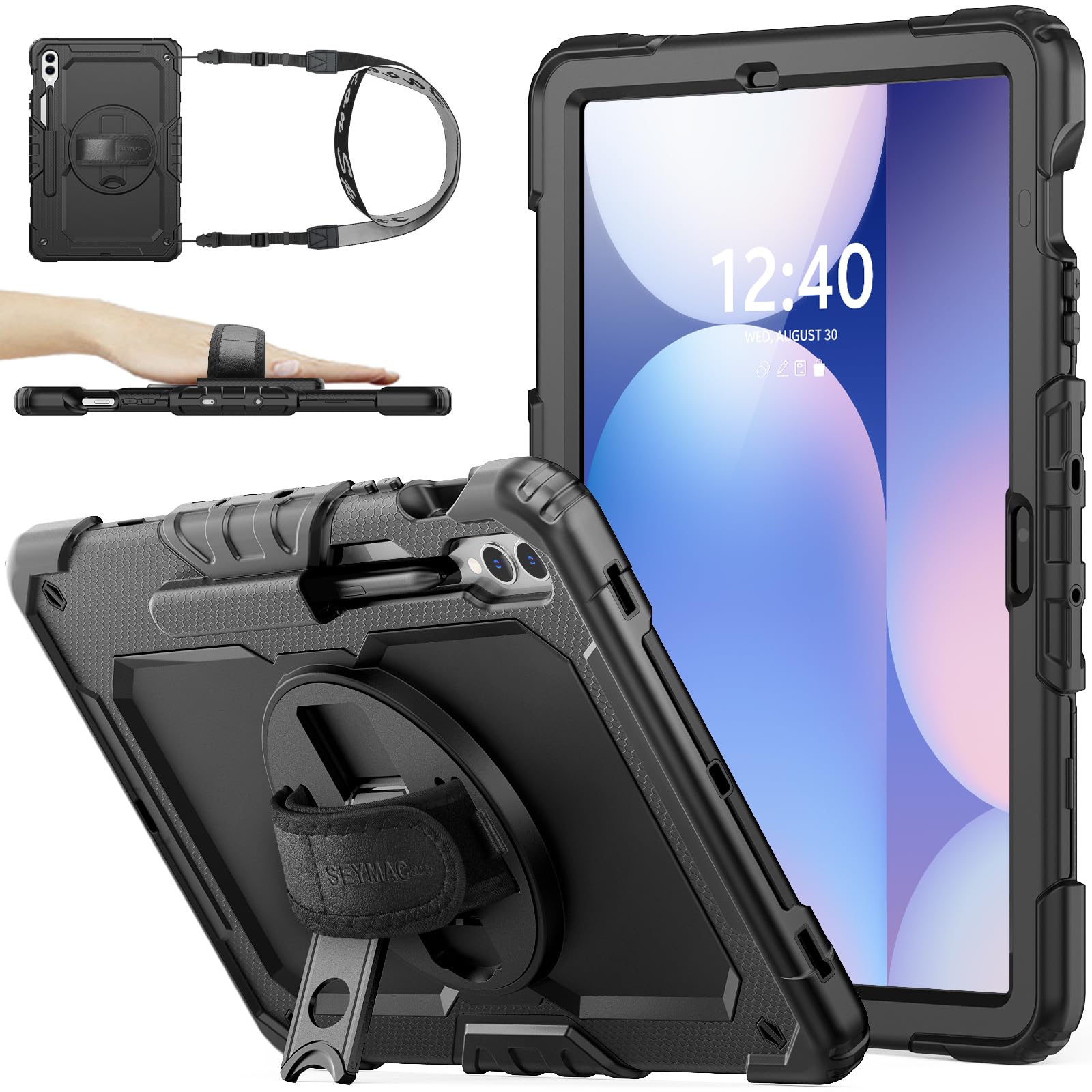 Premium 360 Rotating Stand Case for Samsung Galaxy Tab S10 Plus/S9 FE Plus/S9 Plus 5G 12.4
