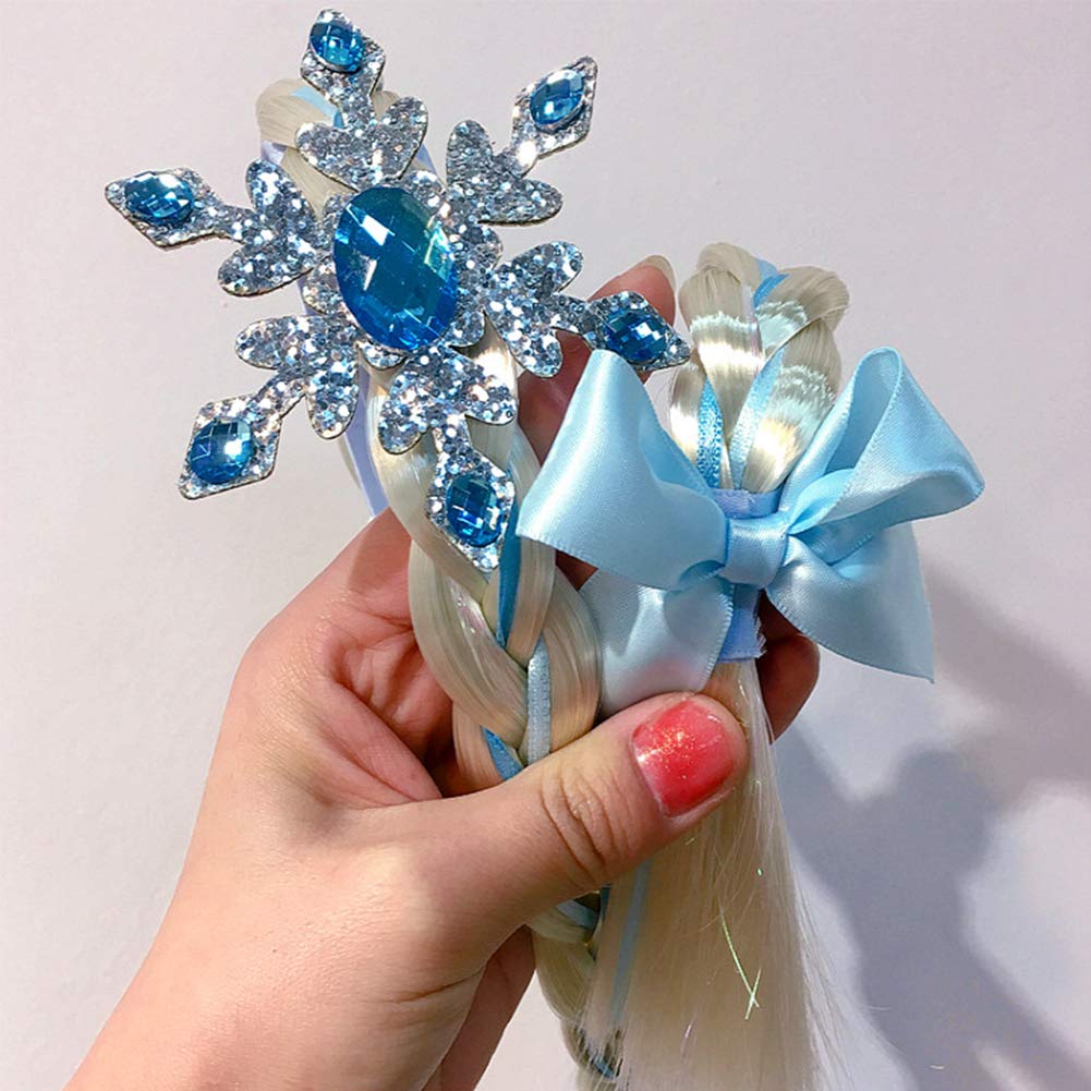 Frozen Elsa Princess Dress Up Set for Girls - Costume Jewelry, Crown, Headband Wig, Necklaces, Wands, Rings & Gloves | Disney Princess Party, Halloween Cosplay, Birthday Gift for Kids