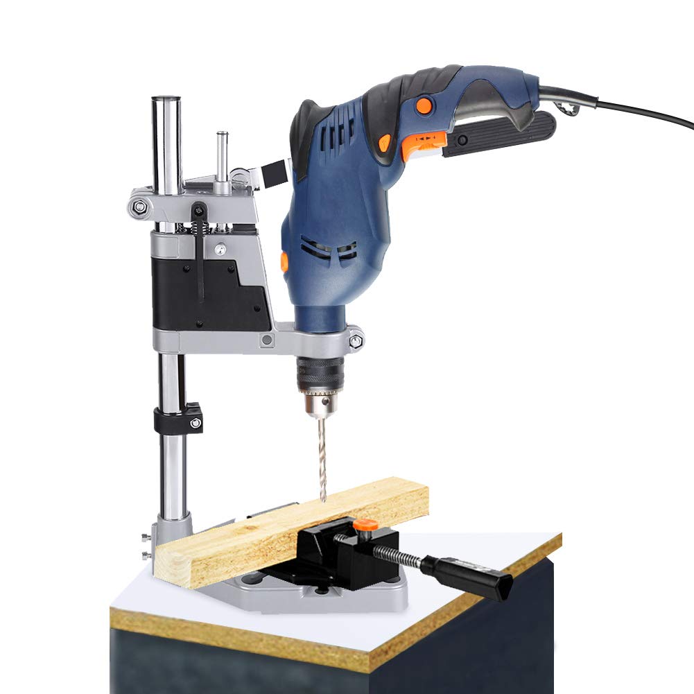 Portable Bench Drill Press Stand - Universal Clamp Drill Press Workbench with Drilling Guide | Perfect for Woodworking, Metalworking & DIY Home Projects