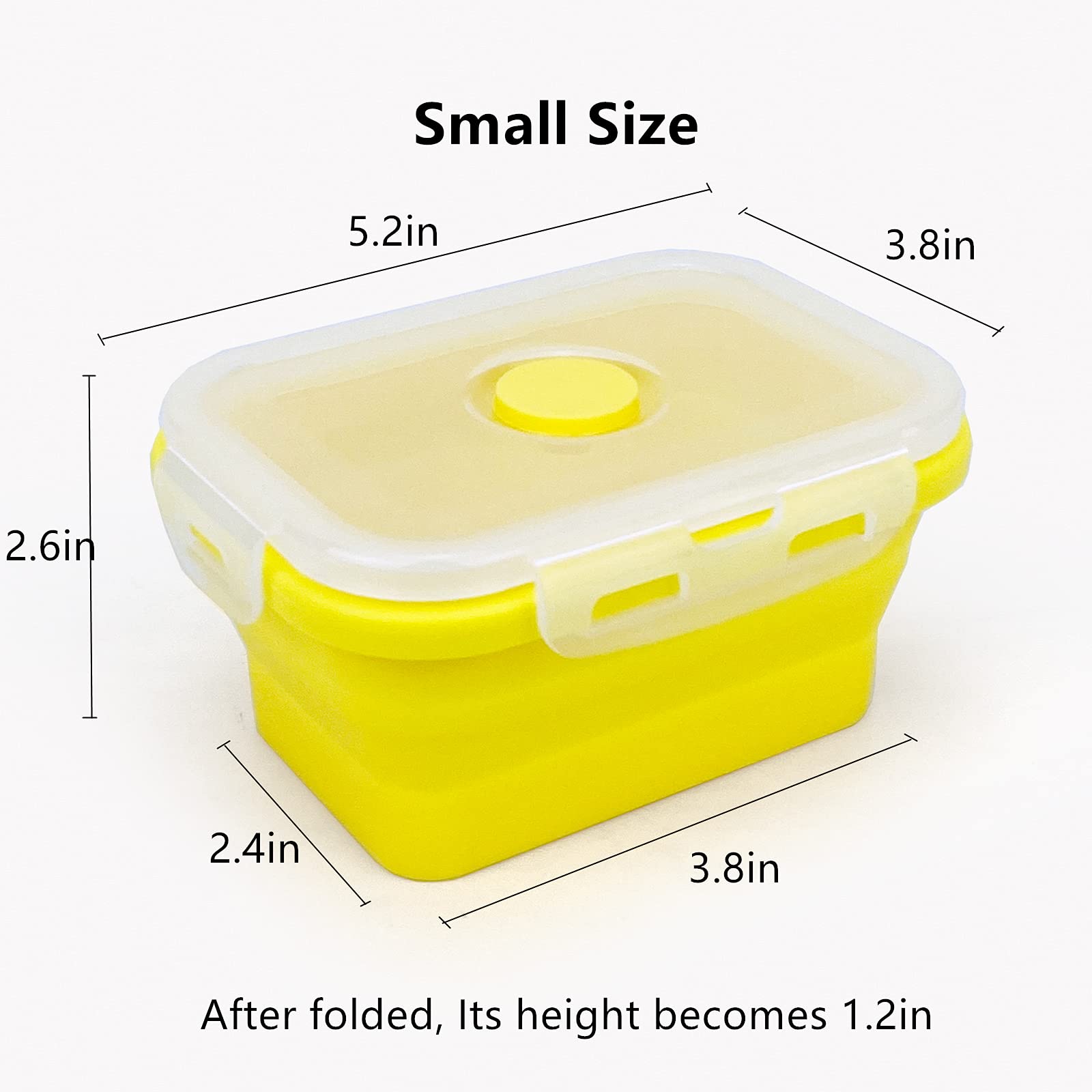 CCyanzi 3-Piece Collapsible Food Storage Containers with Lids - BPA-Free Silicone Lunch Box Set | Microwave, Freezer & Dishwasher Safe | Space Saving for Kitchen, Office & Camping (Yellow) | Perfect for Meal Prep, Leftovers & Outdoor Adventures