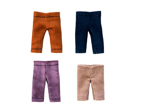 Handmade Velvet Jeans for Nendoroid & Obitsu 11 Doll Clothes - Premium Canadian Crafted Doll Outfit in Deep Blue Velvet | Perfect for Doll Photography, Collectors & Custom Doll Fashion Display