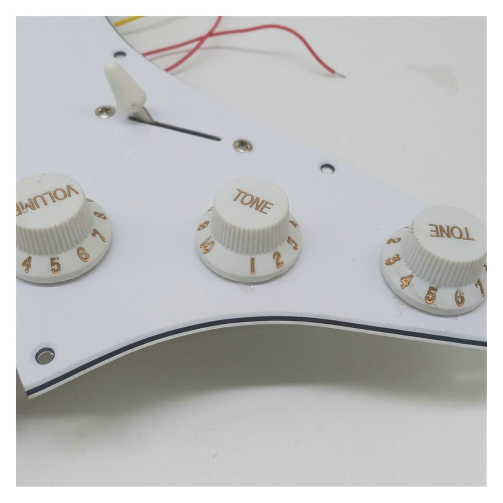 Electric Guitar Pickguard with Prewired SSH Pickups - 11 Hole White Scratchplate Assembly for Fender Stratocaster Style Guitars | Perfect for Upgrades, DIY Repairs & Professional Performances