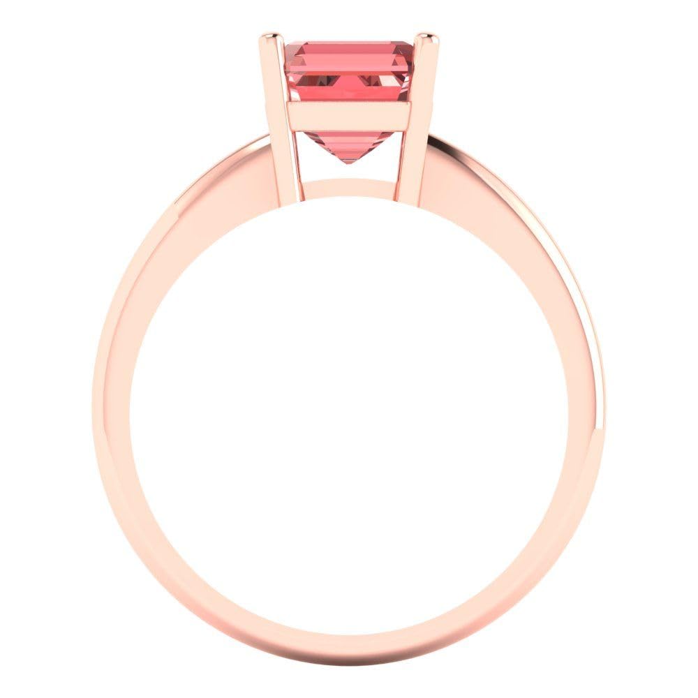 1.50 ct Asscher Cut Natural Garnet Solitaire Engagement Ring - 14k Rose Gold Wedding Band for Bridal, Anniversary & Special Occasions