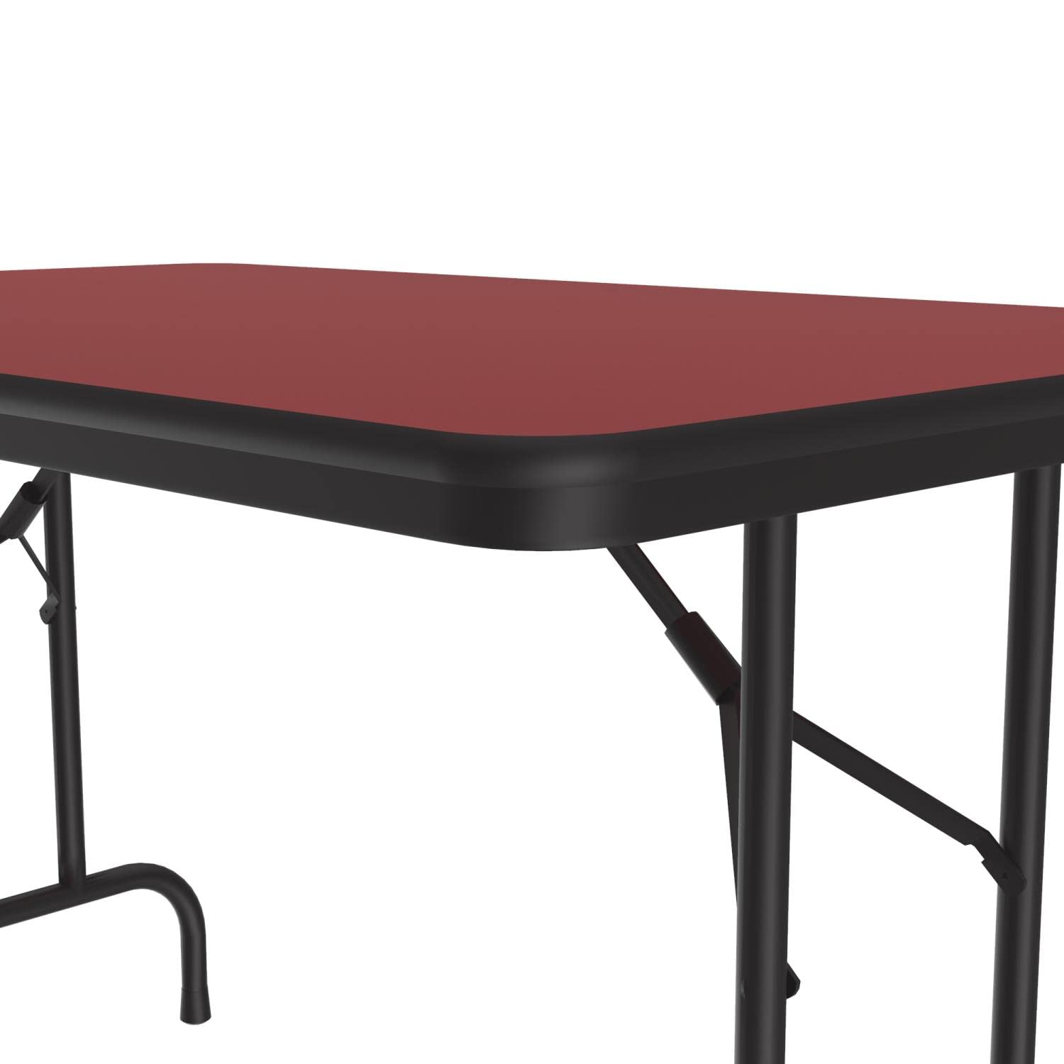 30x48 Inch Heavy Duty Folding Table - Red Portable High Pressure Camping Table for Outdoor Picnics, BBQ, Tailgating & Home Use