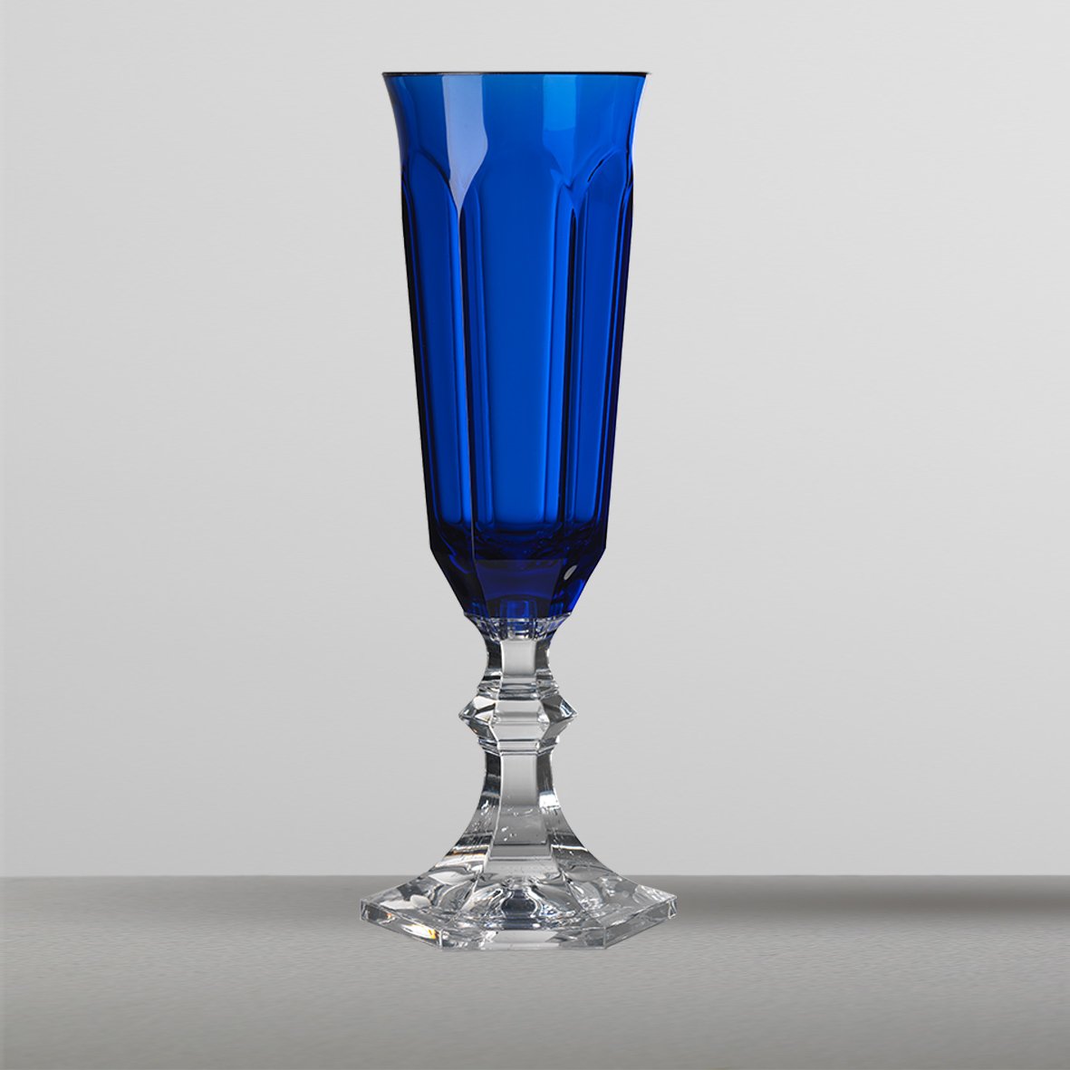 6-Piece Mario Luca Giusti Dolce Vita Blue Flute Glass Set - Perfect for Champagne, Cocktails & Elegant Dinner Parties