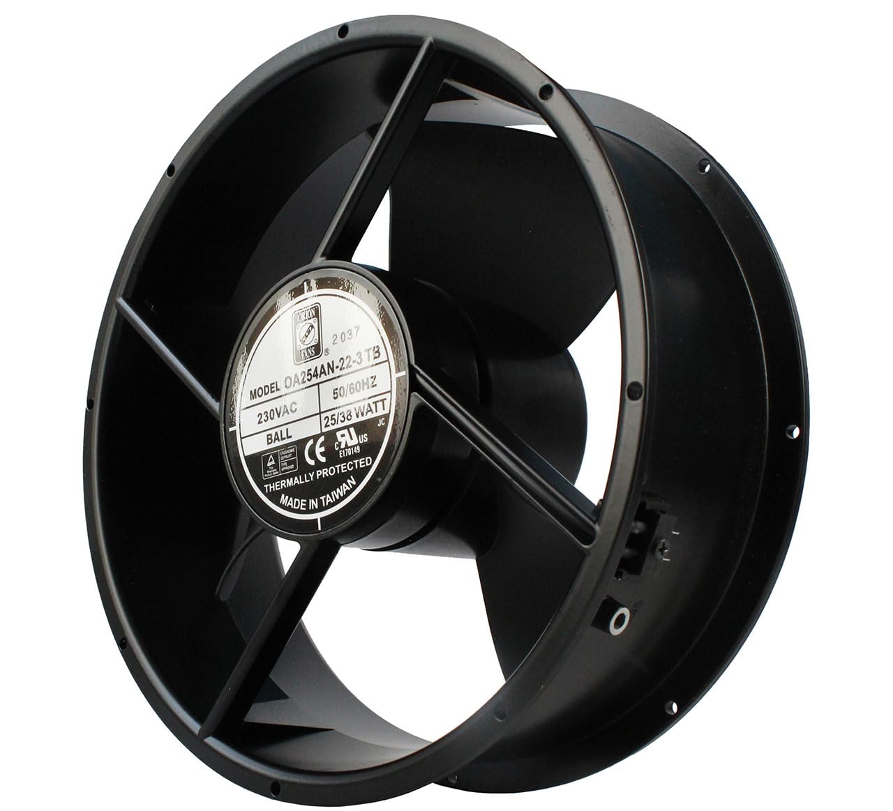 Orion Fans 10 Inch Tube Axial Fan 115V AC - High Airflow 700CFM, Ball Bearing, Low Noise 65dBA - Perfect for HVAC, Server Cooling & Industrial Ventilation