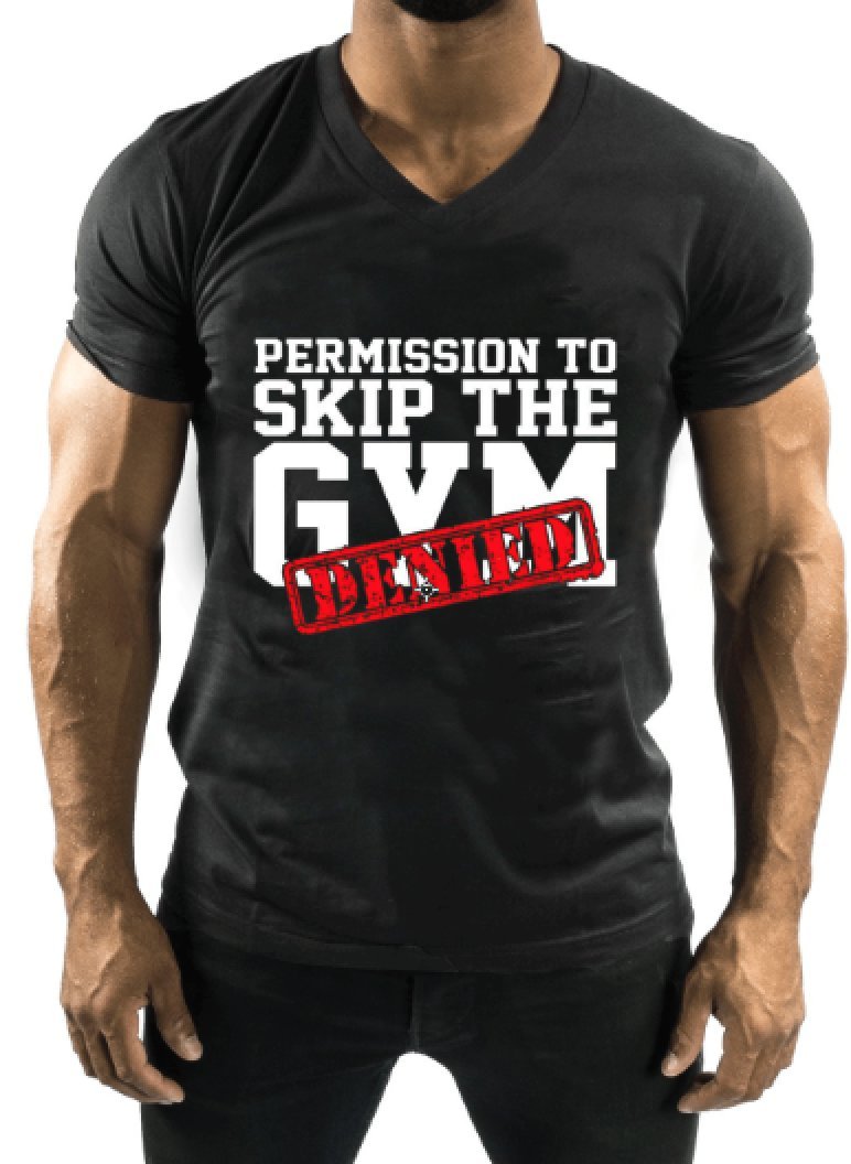 Skip The Gym Teefit Fitness Series Men's V-Neck Workout T-Shirt - Breathable & Comfortable Gym Shirt for Men (Large) - Perfect for Running, Weightlifting & Casual Wear