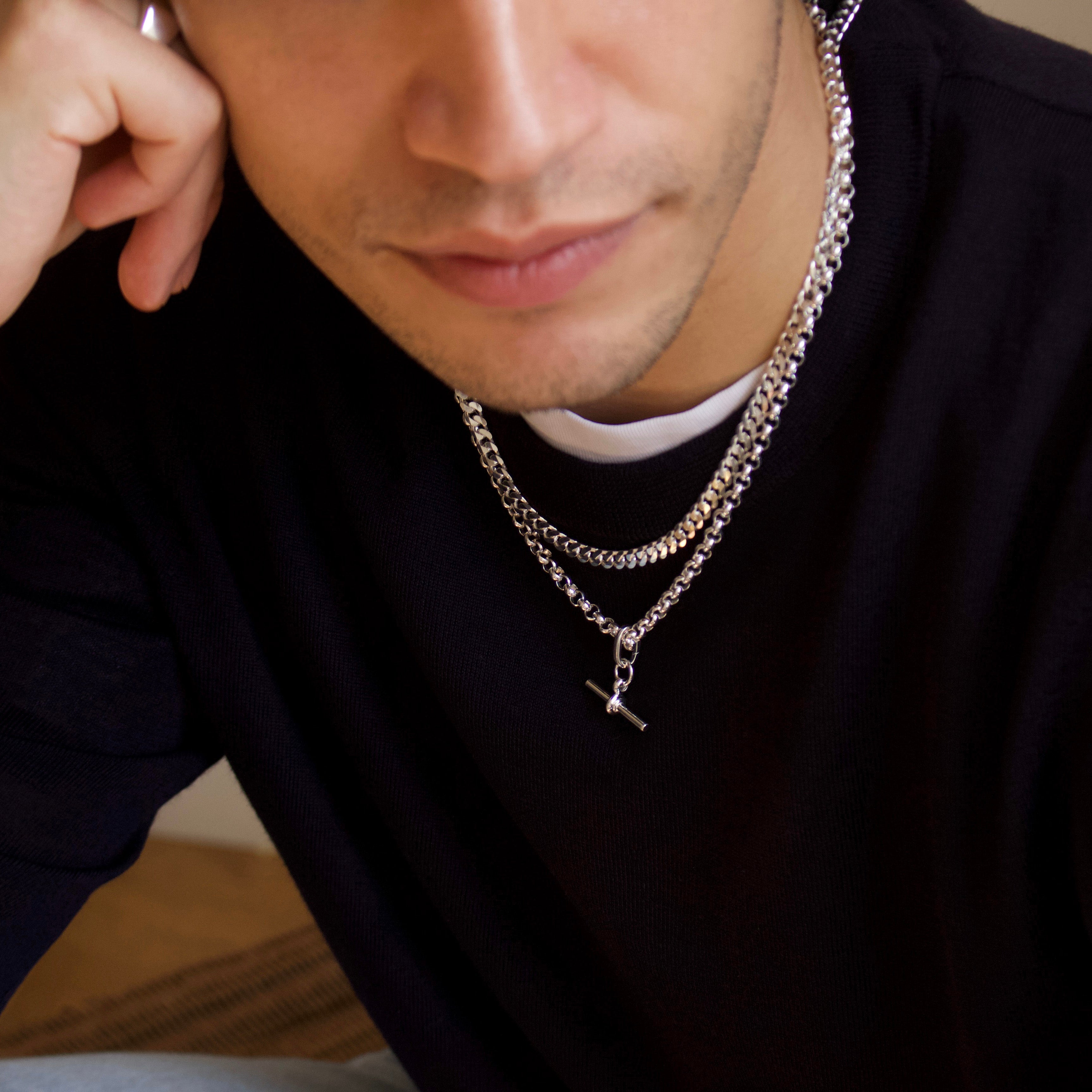 Men's Sterling Silver Curb Chain Necklace - Durable & Stylish Jewelry for Everyday Wear, Gifts & Special Occasions