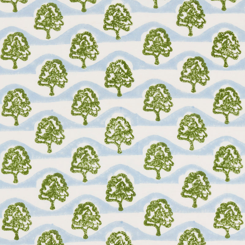 Handmade Sycamore Wood Block Printed Blue Green Cotton Table Runner - Perfect for Boho Home Decor, Dining Room, and Wedding Table Settings