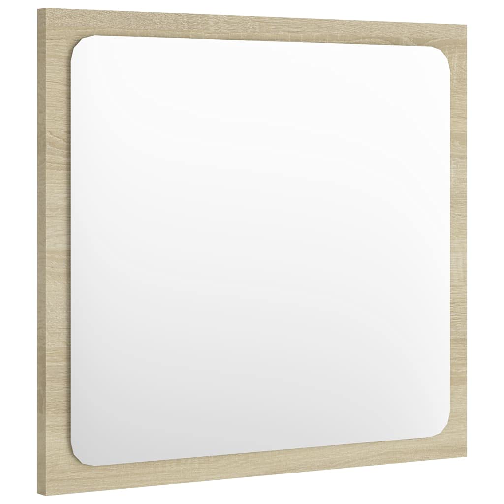 Modern Rectangular Wall Mirror - Bathroom Vanity Mirror with Sonoma Oak Frame (15.7