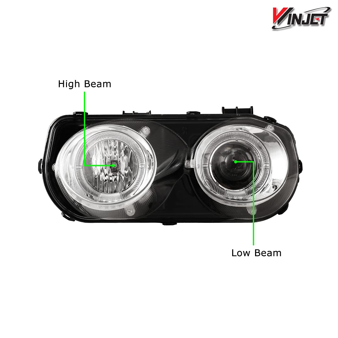 Winjet LED DRL Halo Projector Headlights Compatible with 1994-1997 Acura Integra - Upgrade Your Car Lighting for Night Driving & Enhanced Style