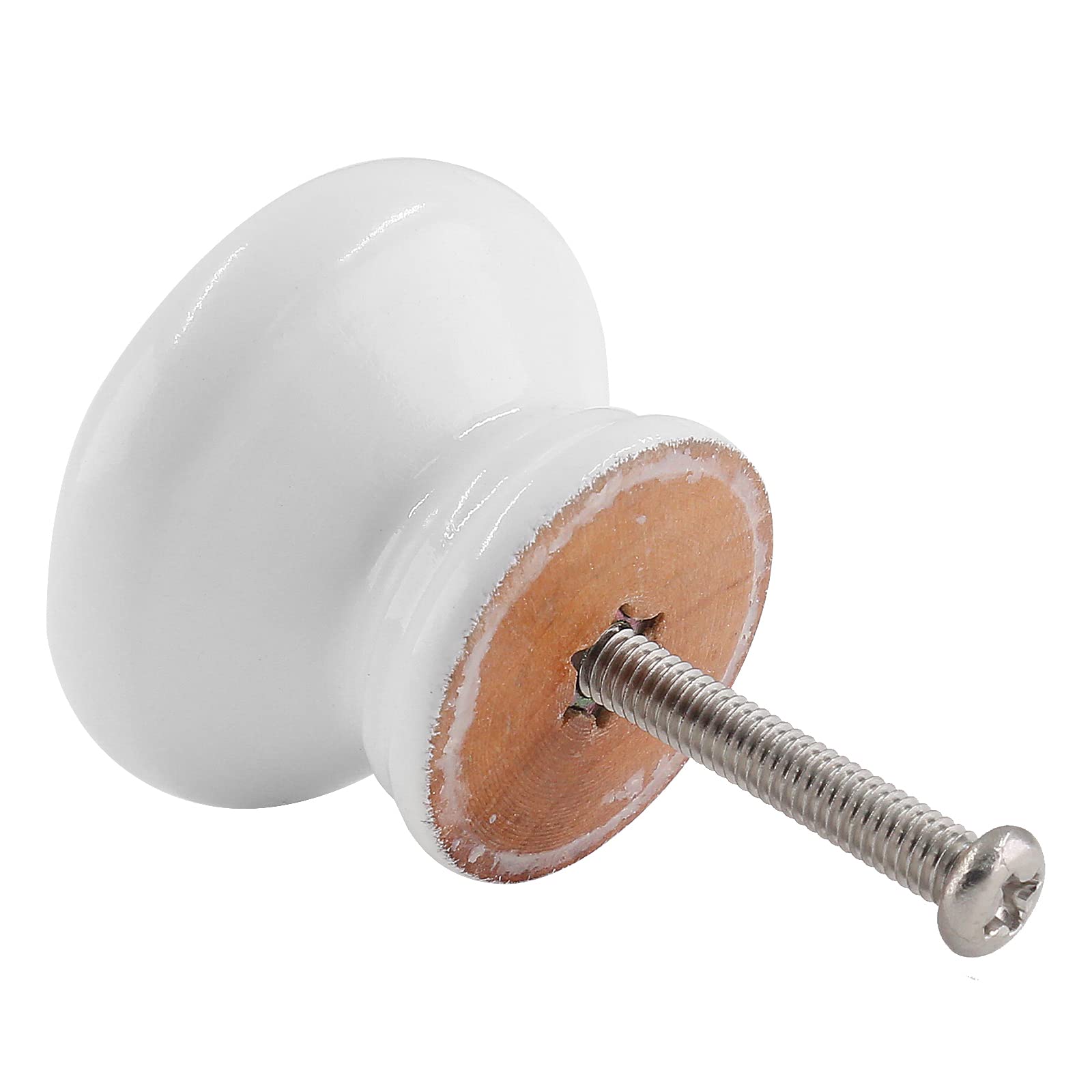 Uenhoy 20-Pack Round Wooden Cabinet Knobs - 15/16