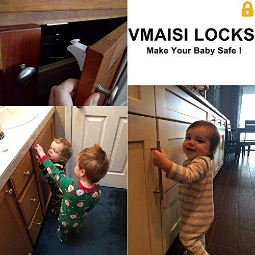 16 Pack Magnetic Cabinet Locks - Child Safety Latches for Baby Proofing Cabinets & Drawers | Strong Adhesive & Screw Installation | Perfect for Kitchen, Bathroom & Nursery Childproofing