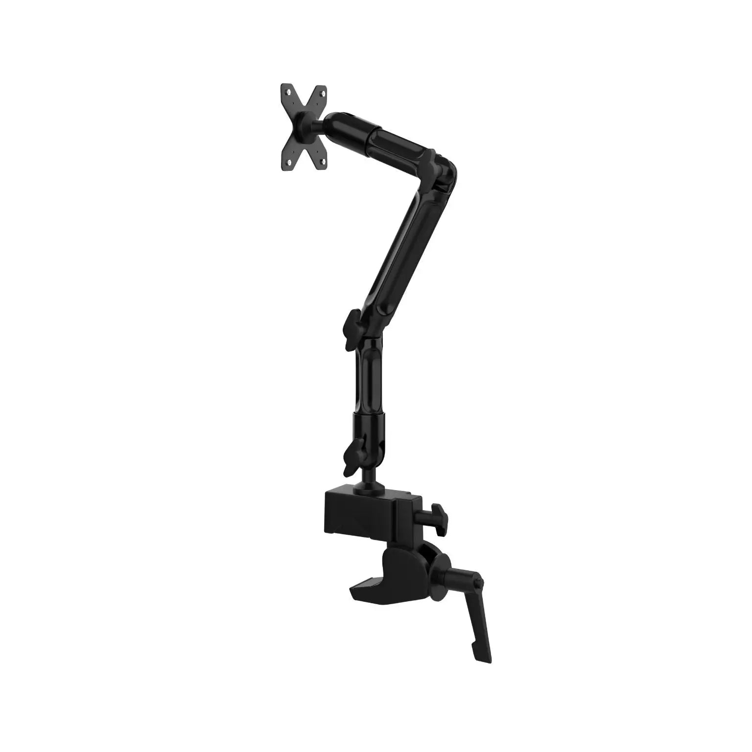 Adjustable Flex Desk Clamp Mount with VESA Plate 75x75/100x100 - Ergonomic Monitor Stand for Home Office & Gaming Setup