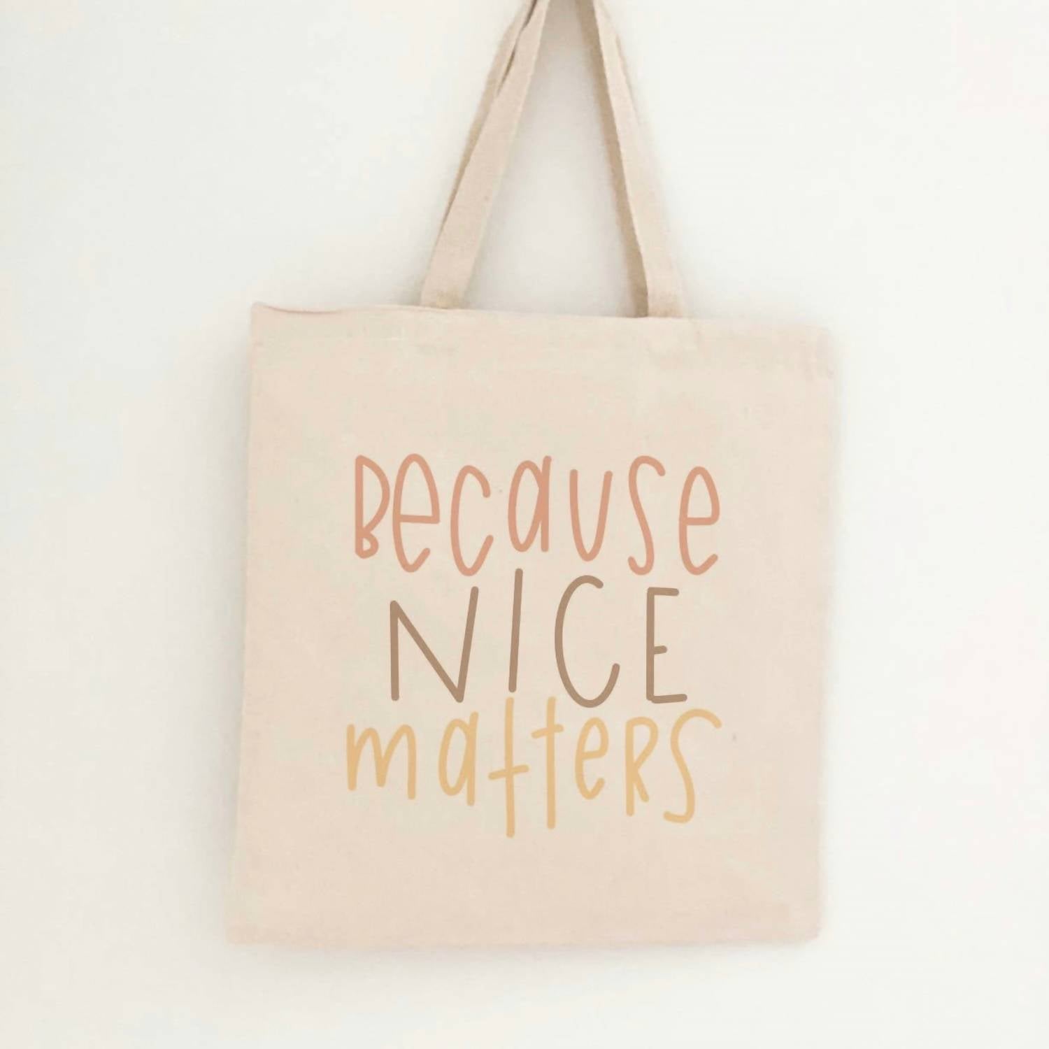 Nice Matters Tote Bag in Beige - Stylish & Spacious Canvas Tote for Women, Work, Beach & Everyday Use