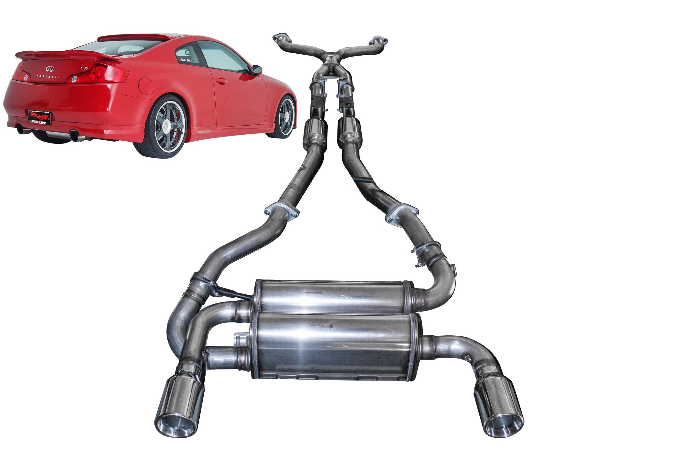 2003-2007 Infiniti G35 Coupe Performance Stainless Steel Exhaust System with Dual Wall Tips - 504360D - Upgrade Your Ride for Better Sound & Performance (Perfect for Street Racing & Car Enthusiasts)