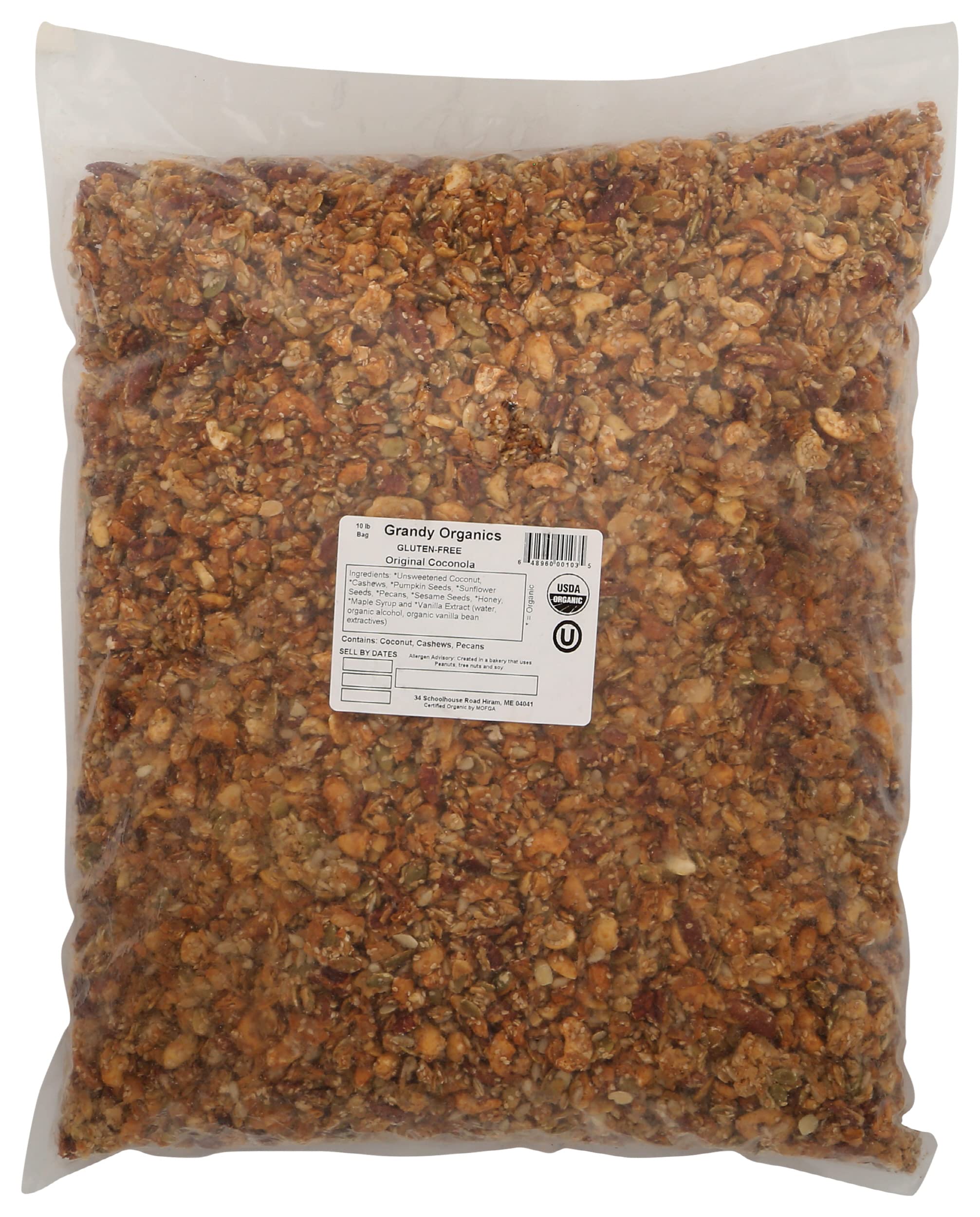 Organic Grain-Free Keto Granola - Grandy Oats Original Coconola (10 LB) | Paleo-Friendly, Low-Carb Breakfast & Snack | Perfect for Yogurt Topping, Smoothie Bowls & Healthy On-the-Go Meals