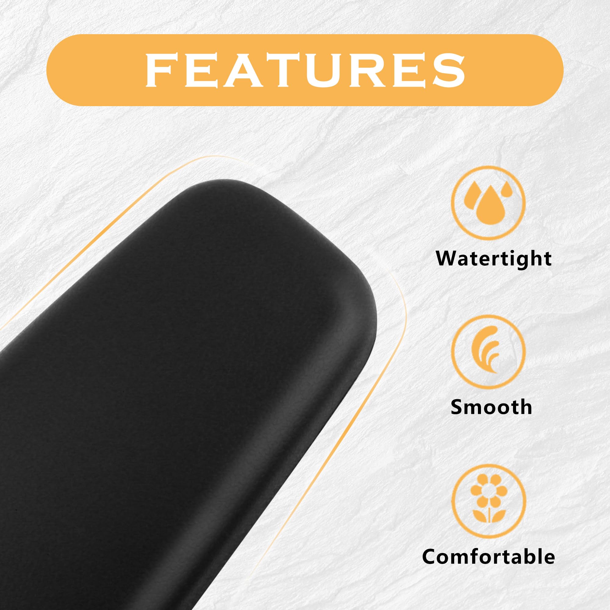 OFBAND 2PCS Soft Leather Elbow Pad Arm Rest Pillow for Car - Universal Comfort Support Cushion with One-Piece Molding Design - Perfect for Long Drives, Road Trips & Daily Commuting (Black)
