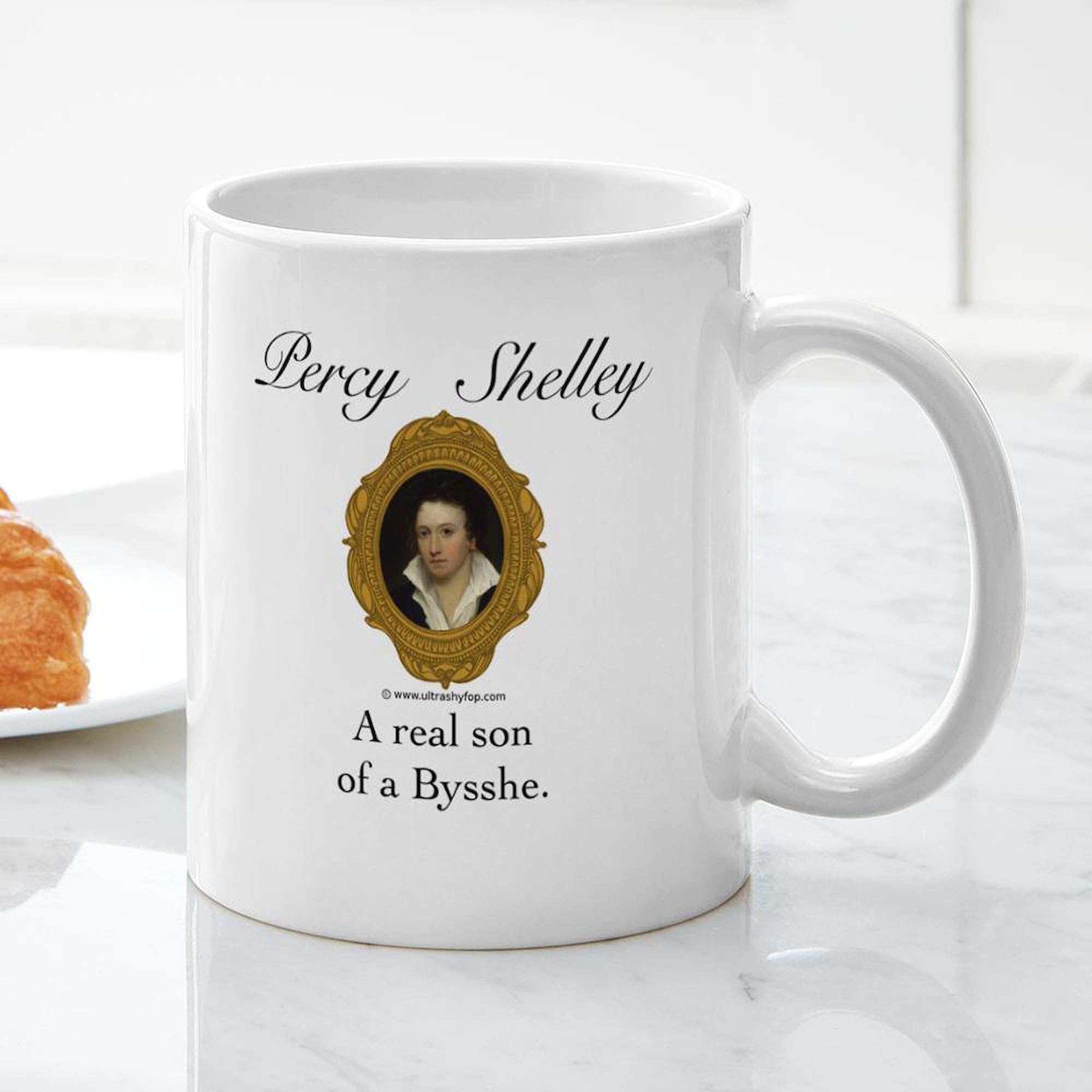 Percy Shelley 11 oz (325 ml) Ceramic Coffee Mug - Perfect for Tea, Hot Chocolate & Office Use - Literary Gift for Book Lovers & Poetry Fans