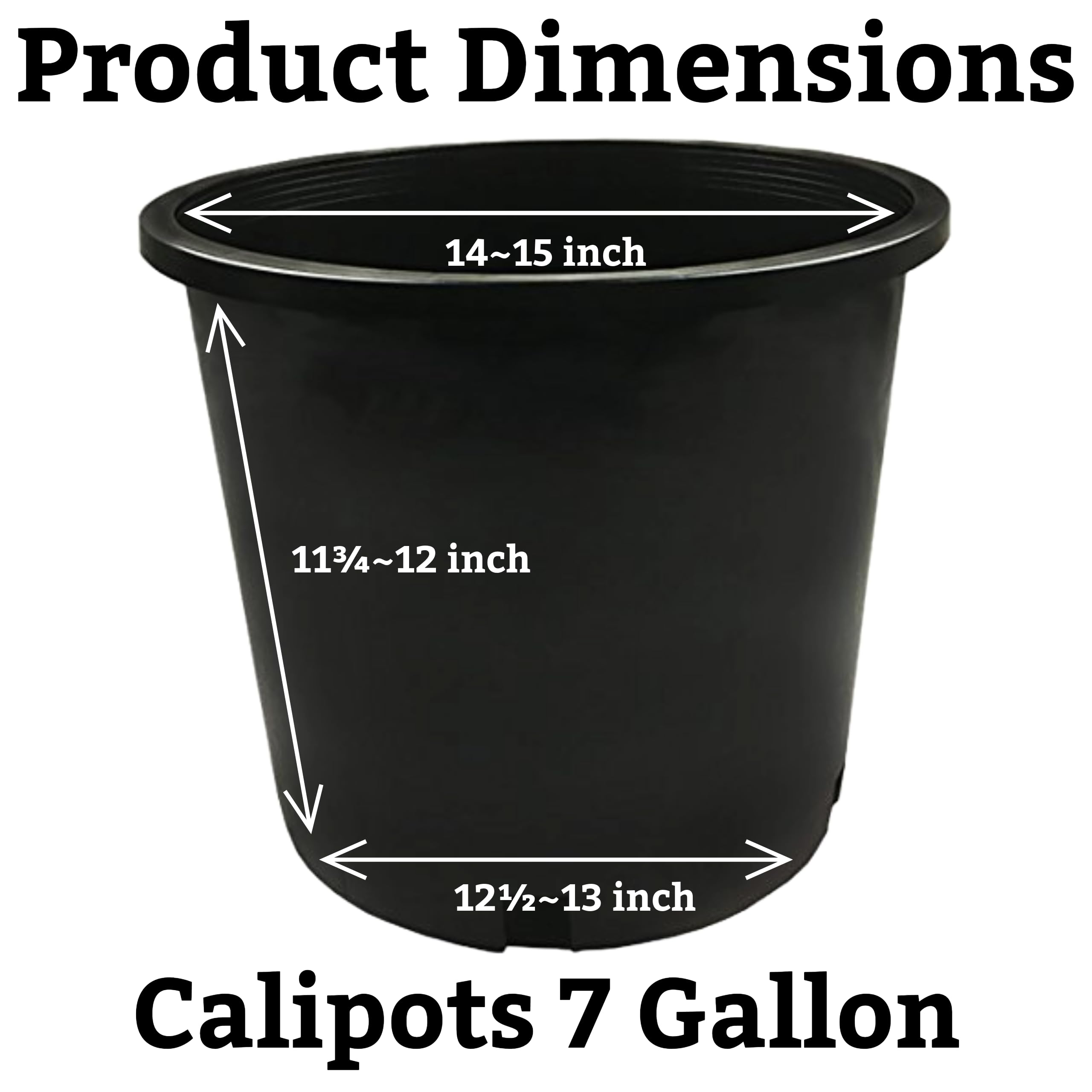 10-Pack 7 Gallon Premium Black Plastic Nursery Pots - Heavy Duty Garden Planters for Outdoor Plants, Trees & Shrubs - Perfect for Gardening, Landscaping & Commercial Nursery Use