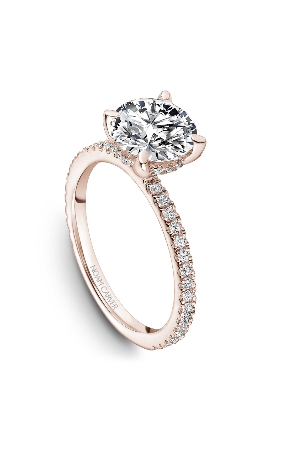 Noam Carver B372 01RA 14K White Gold Diamond Bridal Engagement Ring - Perfect for Proposals, Anniversaries & Wedding Ceremonies