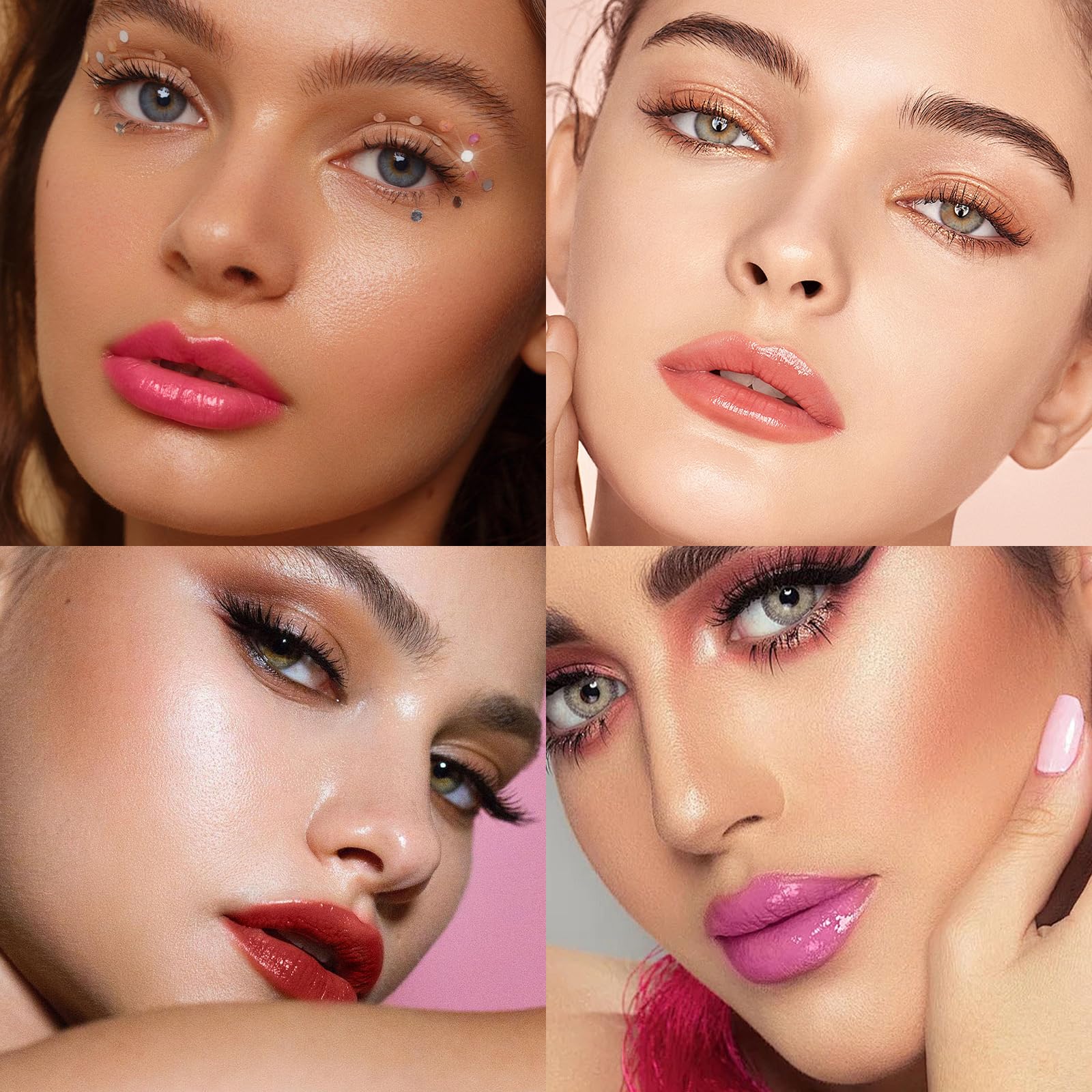 3 Colors Fat Lip Oil Click Slick - Press Lipstick Set with Coconut Oil | Moisturizing Lip Balm, High Pigment Glow Lip Oil for Women | Vegan, Lightweight & Glossy Lip Plumper | Perfect for Daily Wear, Date Night & Special Occasions