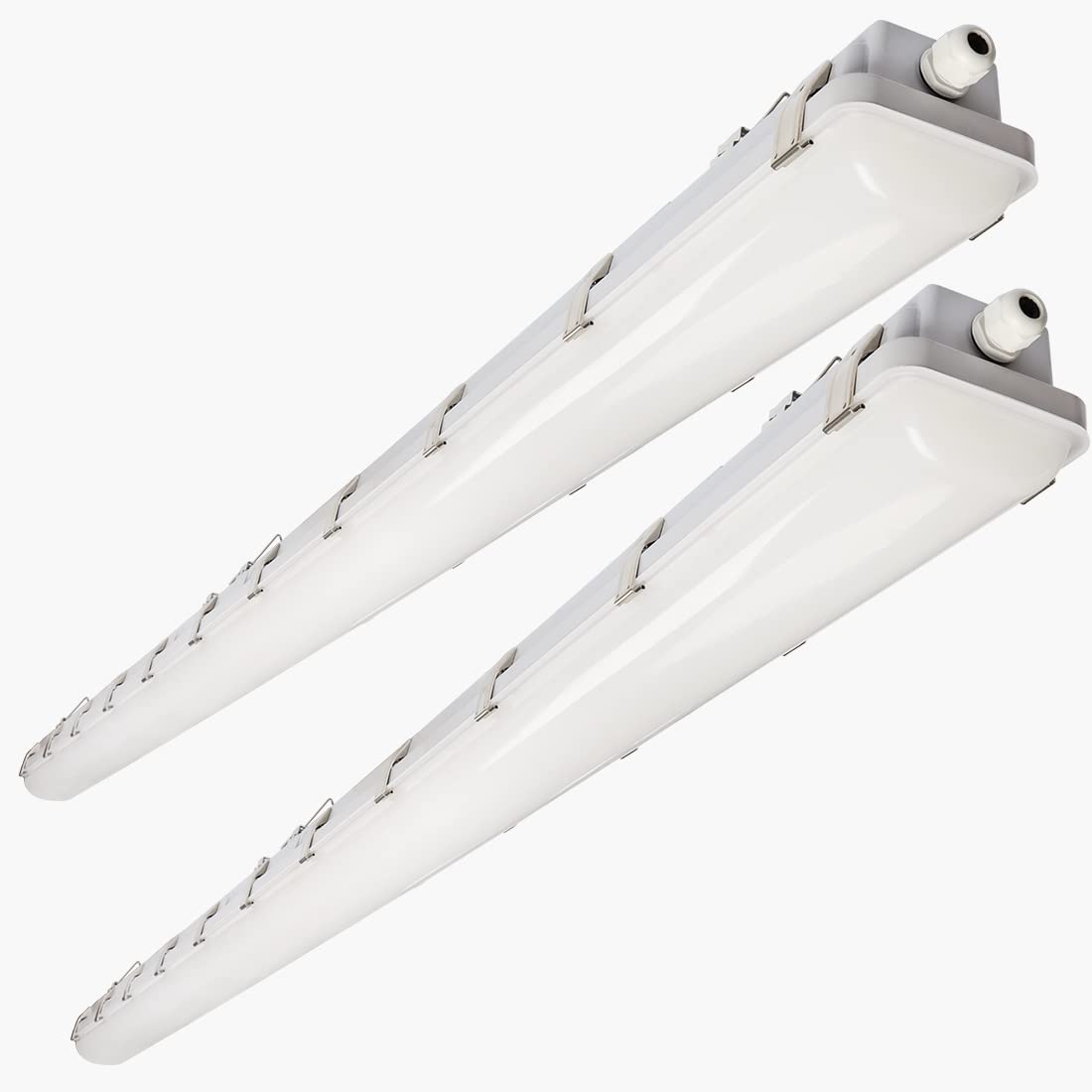 DAKASON 8FT LED Vapor Tight Light 120W/100W/80W Tunable, 15600lm IP66 Waterproof LED Vapor Proof Fixture (100-277V) - 2 Pack - Perfect for Outdoor, Parking Garage, Car Wash, Warehouse, and Industrial Lighting