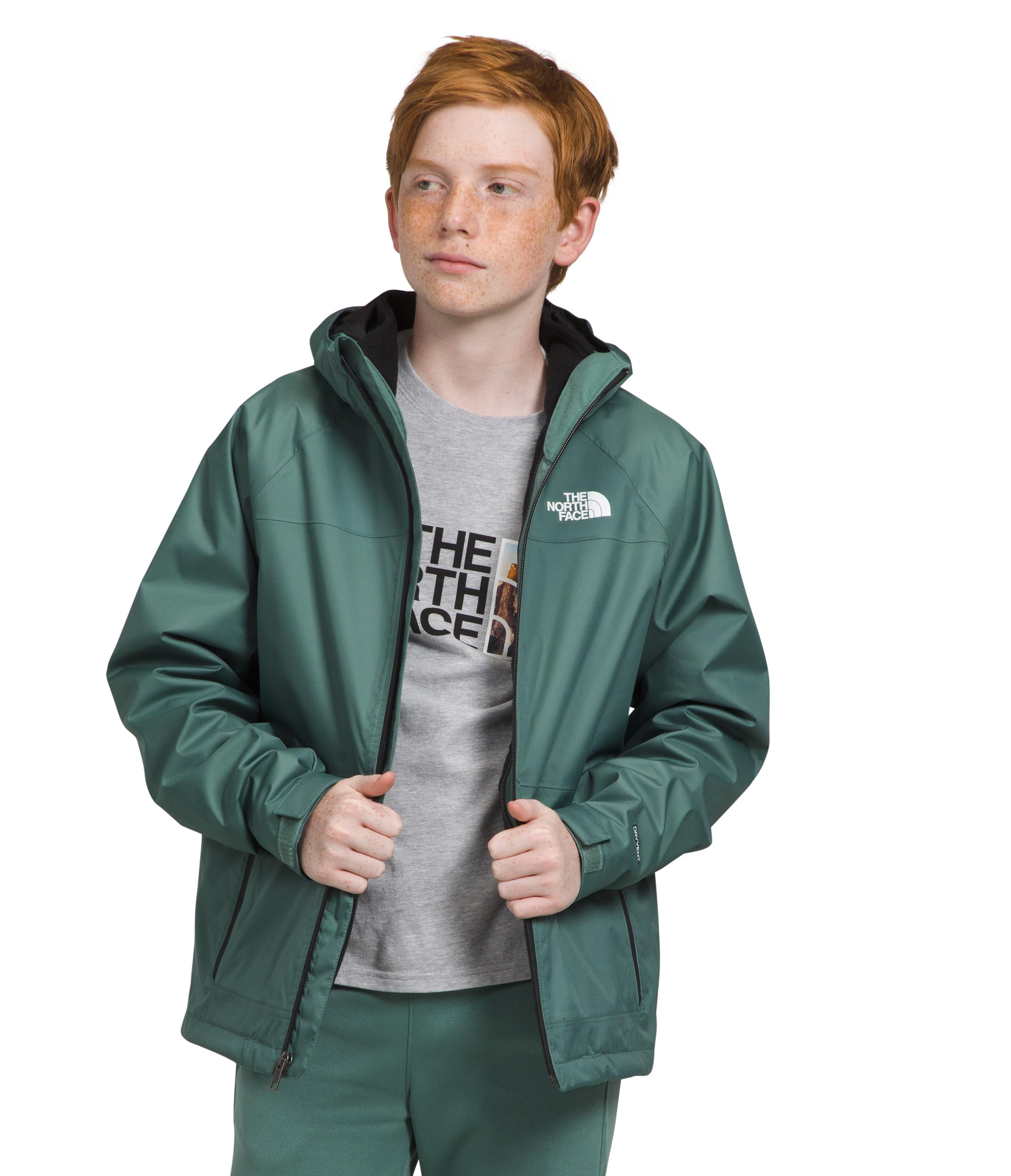 The North Face Boys Vortex Triclimate Jacket - Size S, Dark Sage Green - Waterproof & Windproof Outdoor Jacket for Hiking, Camping, and School
