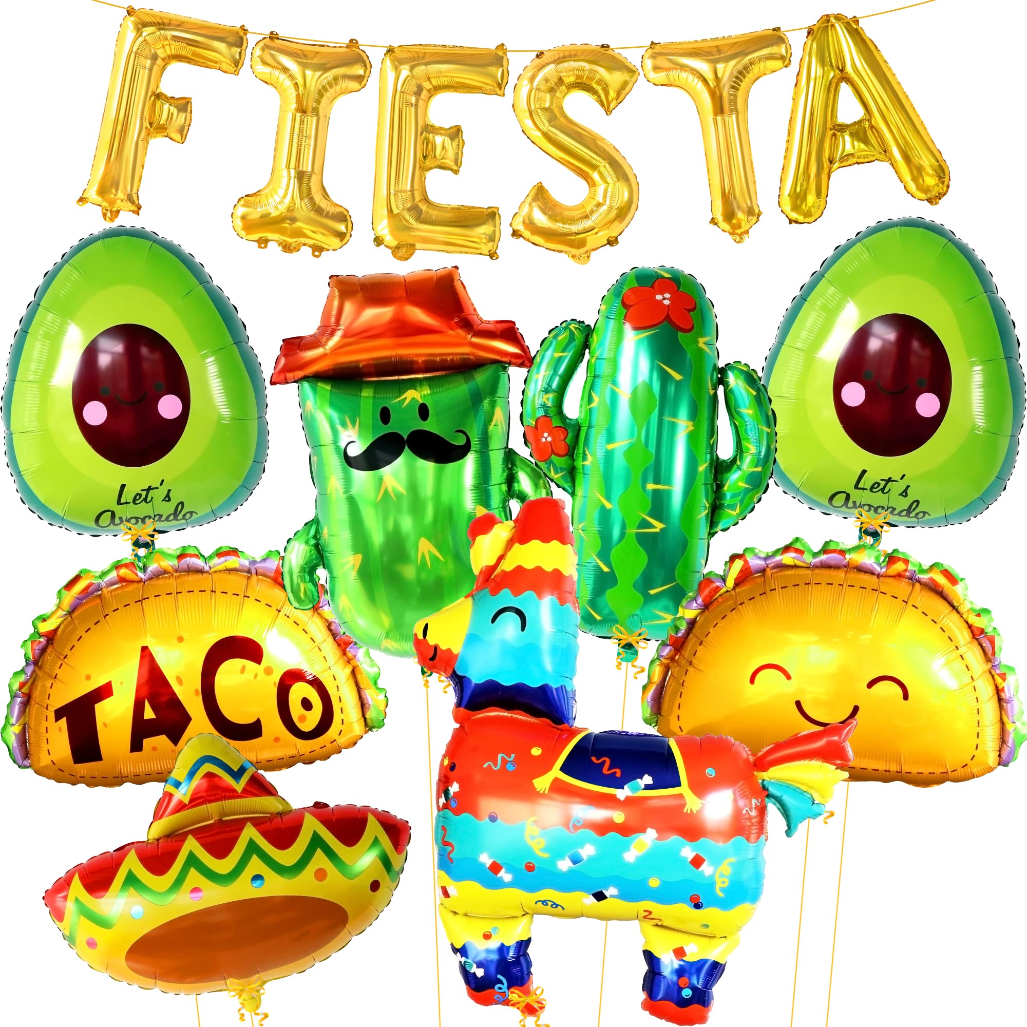 KatchOn 14-Piece Fiesta Party Decorations Set - Taco Themed Balloons & Cinco De Mayo Party Supplies | Mexican Fiesta Decor for Taco Tuesday, Cinco De Mayo Celebrations & Themed Birthday Parties