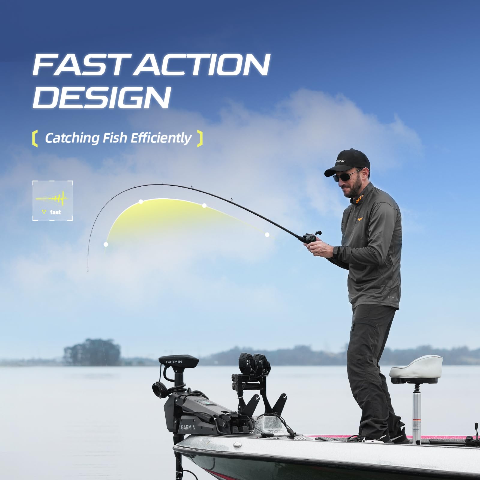 Serenity Lightweight One Piece Bass Fishing Rod - Seaguide LS Ring Guides, 40-Ton Carbon Fiber Blank, Full Carbon Monocoque Grip - High Sensitivity Spinning & Casting Rod for Freshwater & Saltwater Fishing - Perfect for Bass, Trout, and Walleye Anglers