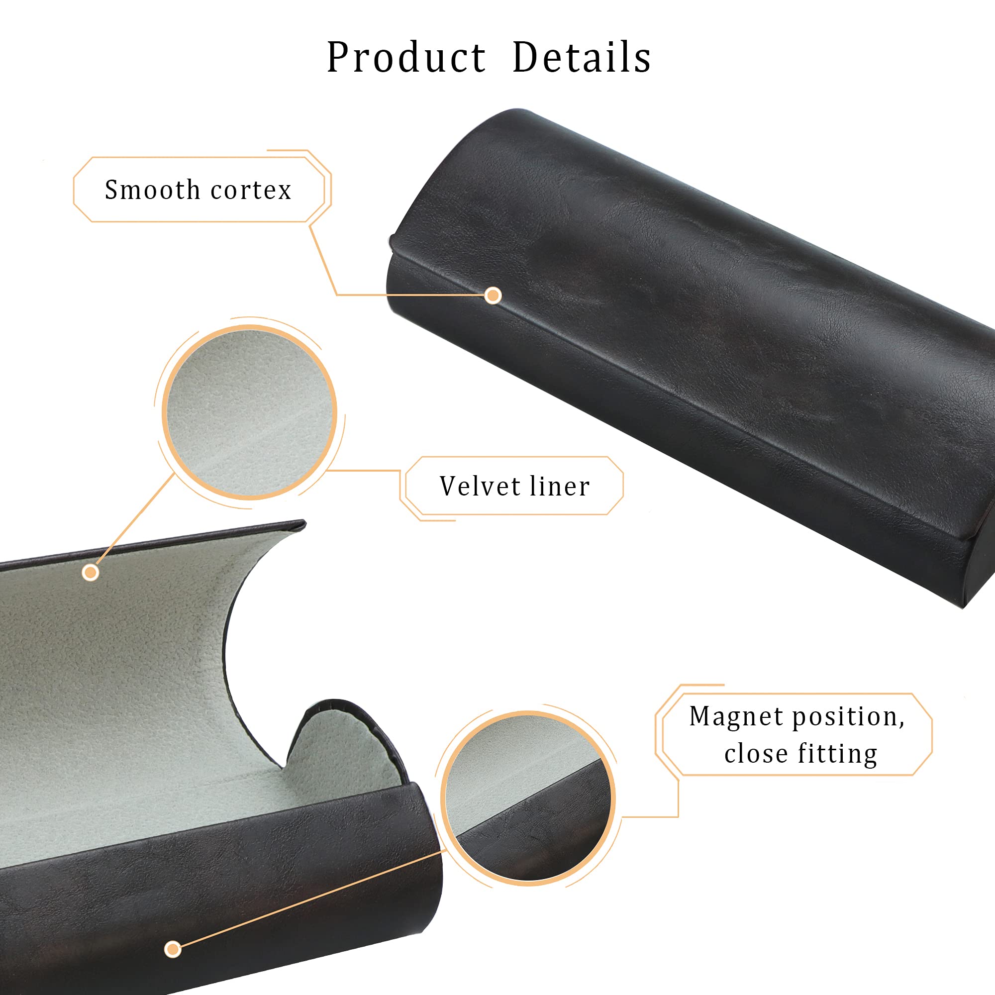 Premium Hard Shell Eyeglass Case - Fashionable PU Leather Sunglasses Holder for Women & Men | Lightweight, Durable & Portable | Perfect for Travel, Work & Daily Use