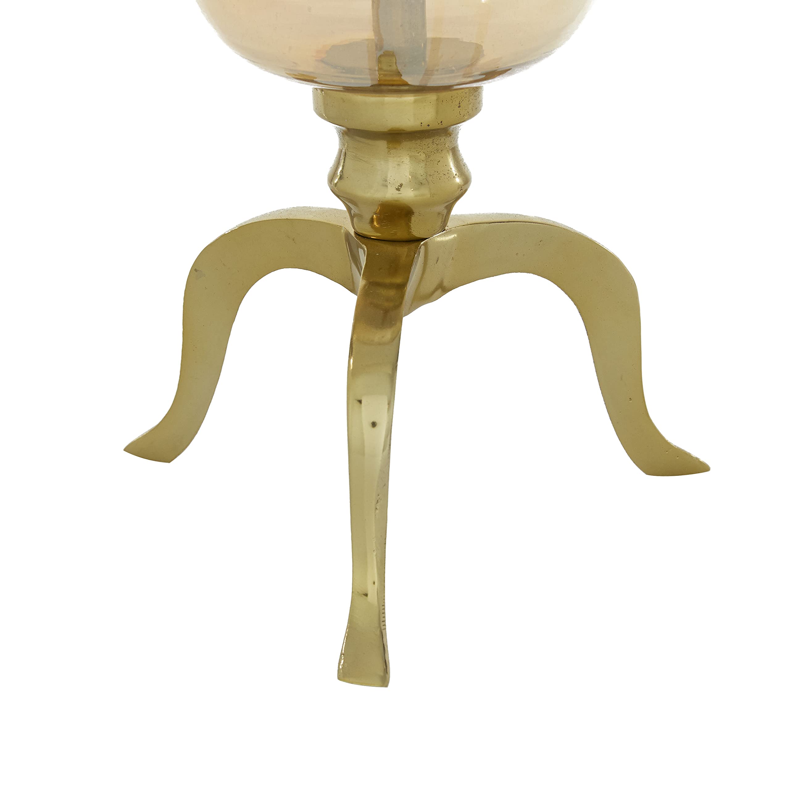 Deco 79 Gold Aluminum Metal Single Candle Hurricane Lamp - 9