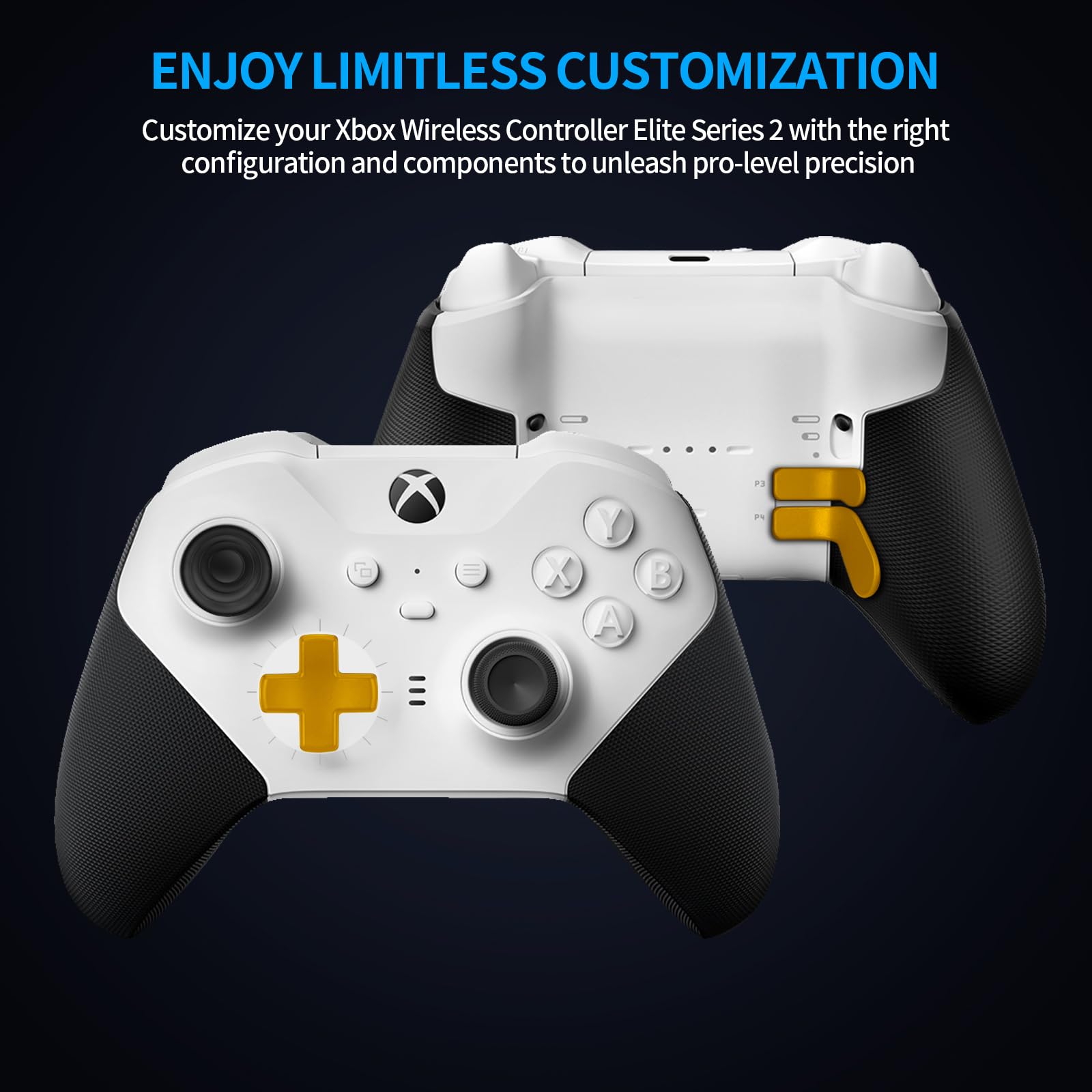 Magnetic Thumbsticks Replacement Joystick Kit for Xbox Elite Controller Series 2 & Core - 4 Paddles & 2 D-Pads Included | Precision Gaming Accessories for Enhanced Control & Durability | Perfect for Competitive Gaming & Controller Repair