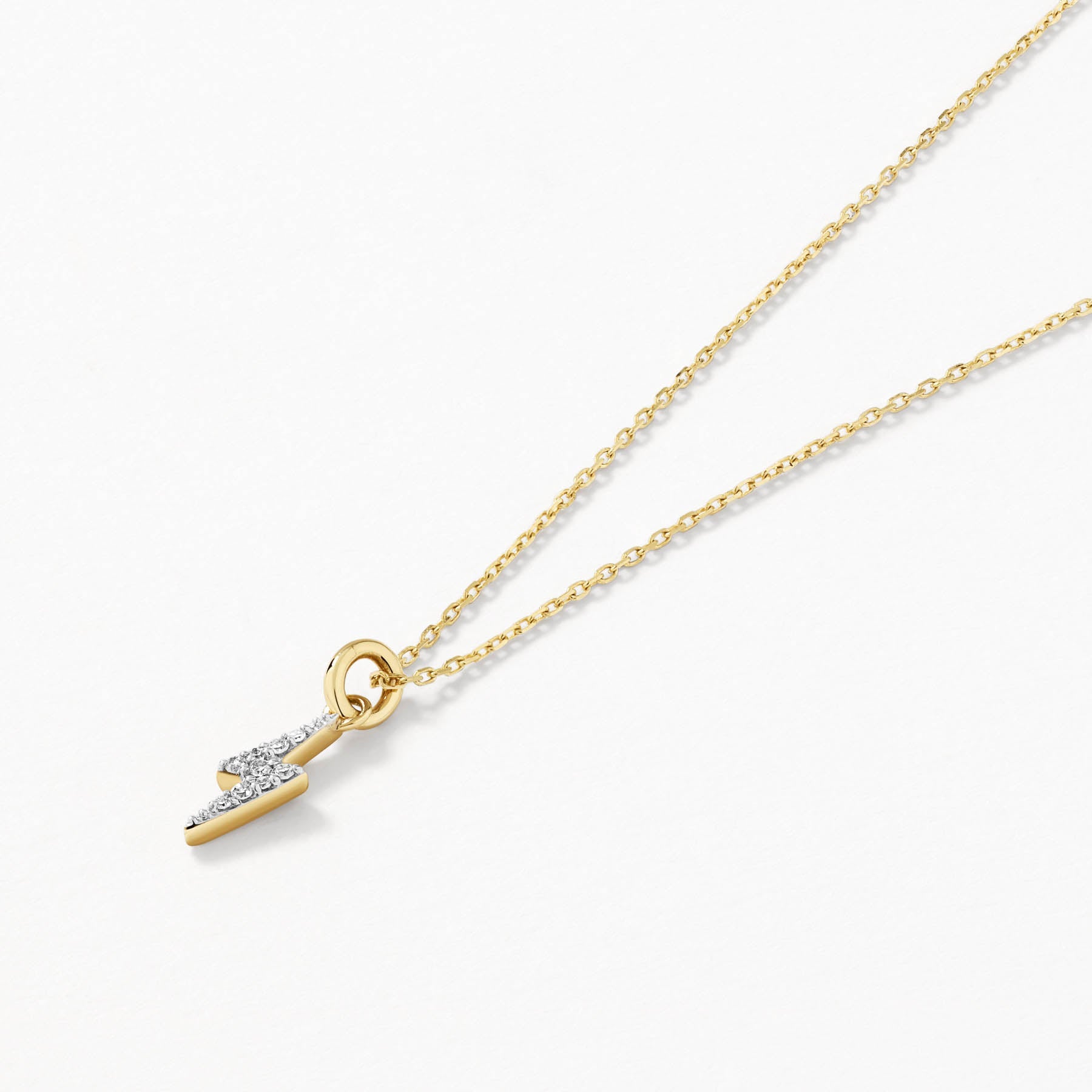10k Gold Diamond Lightning Bolt Necklace - Elegant Jewelry Gift for Women, Perfect for Parties, Weddings & Everyday Wear