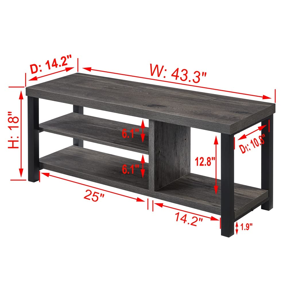 EXCEFUR Industrial Entryway Bench - Rustic Grey Shoe Storage Bench with Seat for Living Room, Hallway & Mudroom - Durable Indoor Furniture for Organizing Shoes, Boots & Entryway Essentials